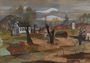 Stanford Fenelle Rural MN Landscape Painting 1937