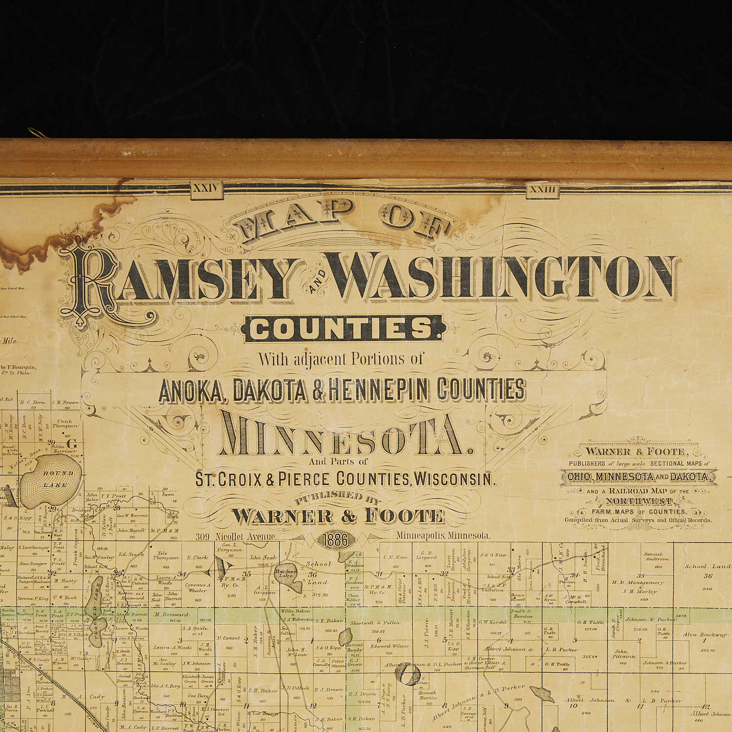 Lrg Minnesota Map of Ramsey & Washington Counties - Image 2 of 8