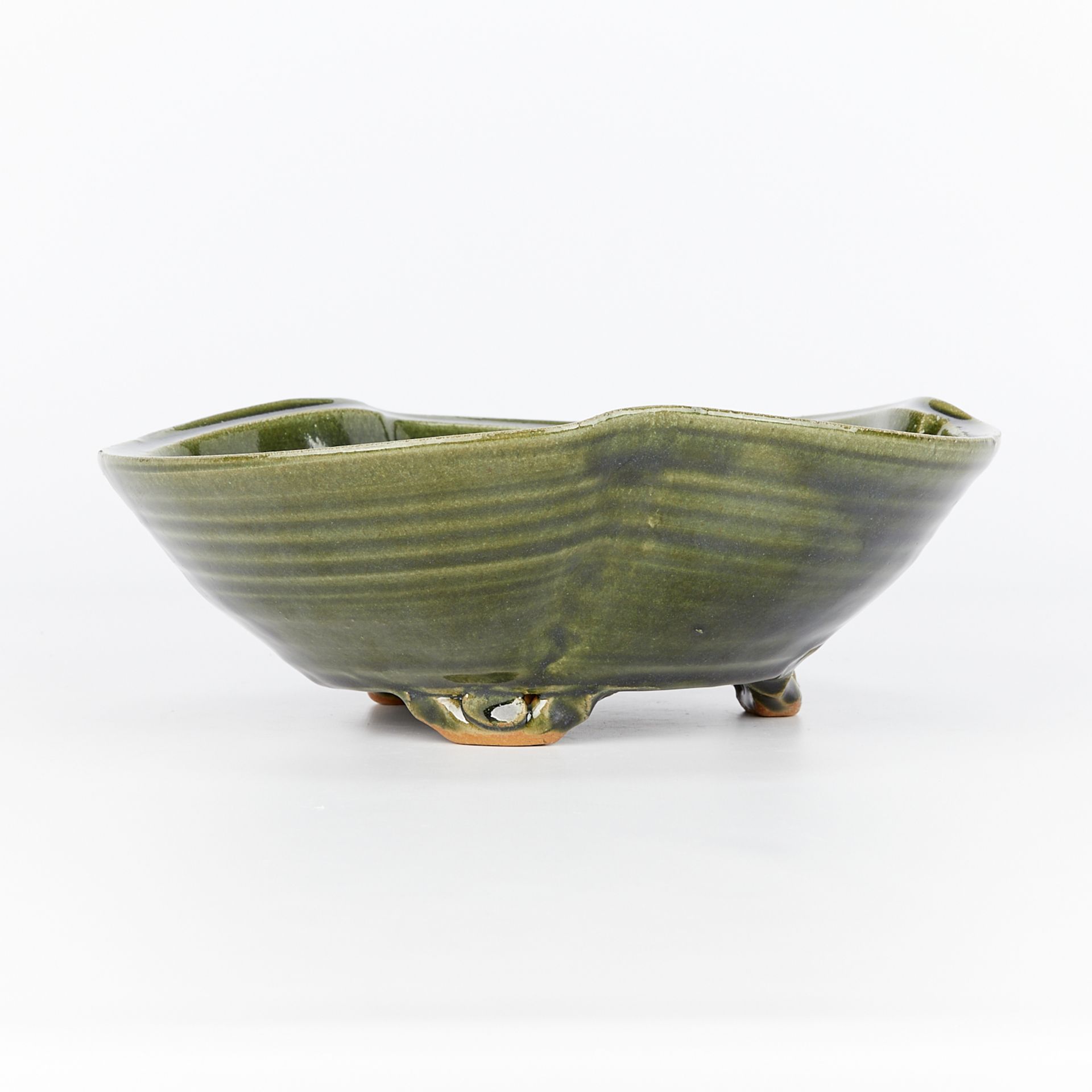 Warren Mackenzie Green Ceramic Bowl - Stamped - Bild 4 aus 11