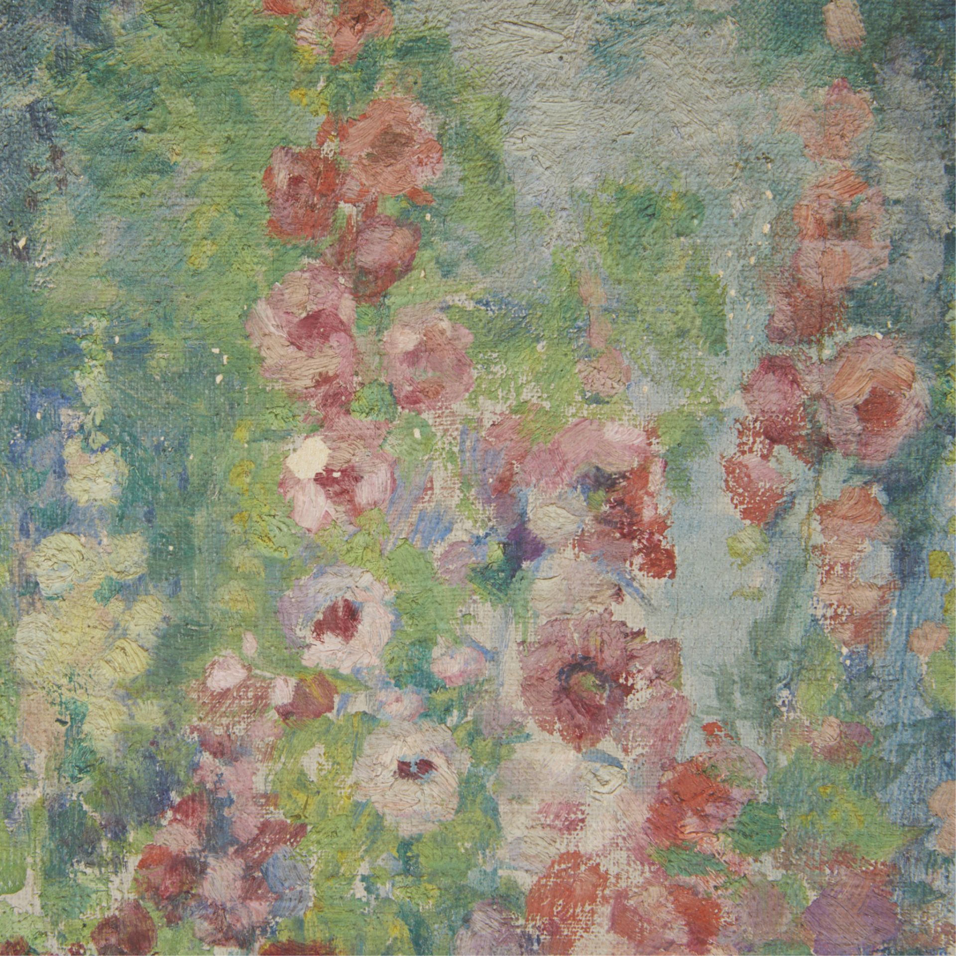 Alice Hugy "Hollyhocks" Oil Painting - Bild 3 aus 11