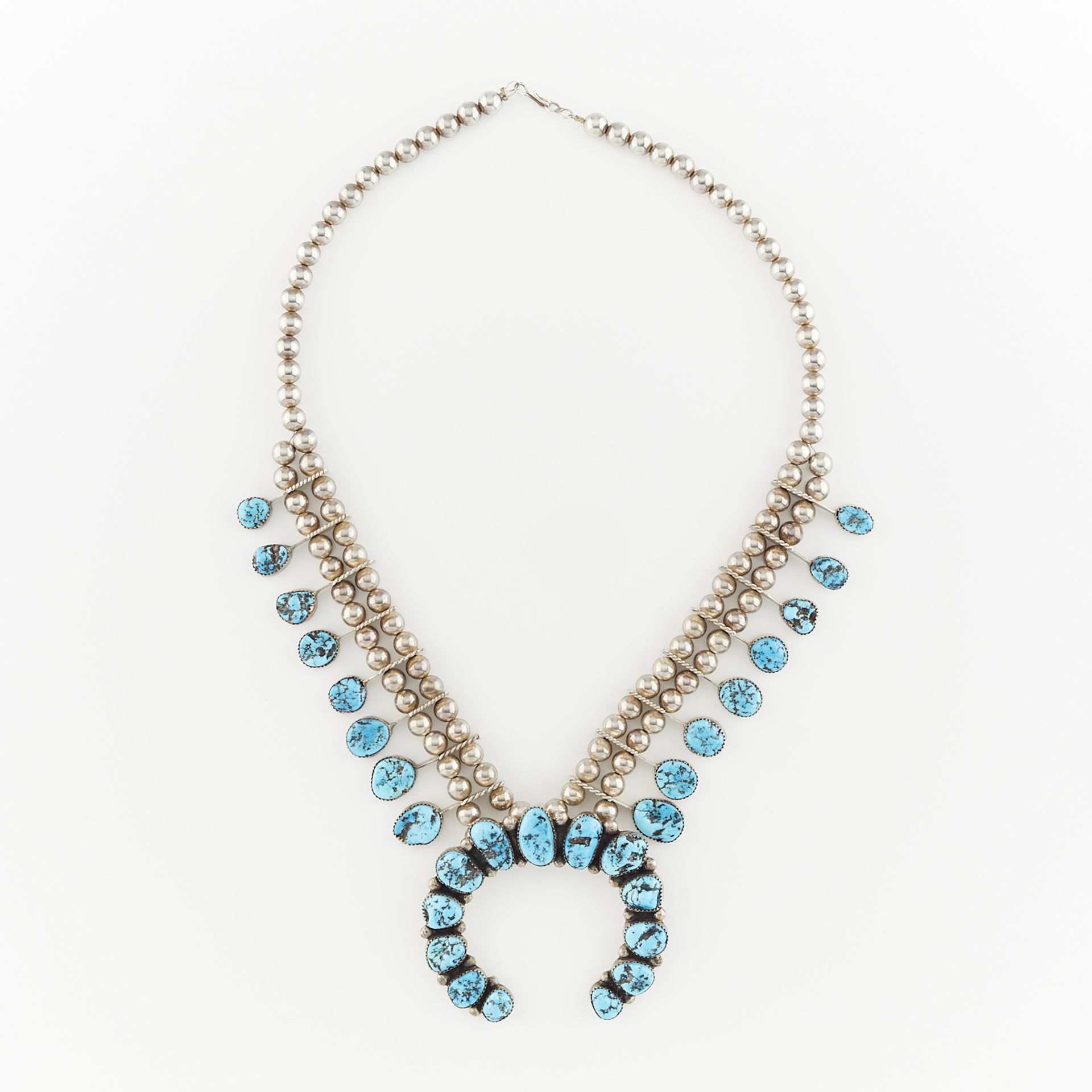 Sterling Turquoise Squash Blossom Necklace - Bild 3 aus 6