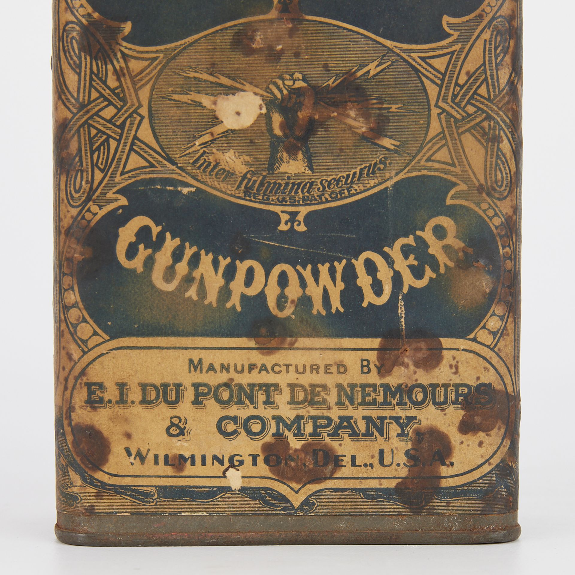 Group of 2 Antique Gunpowder Tins - Bild 11 aus 12