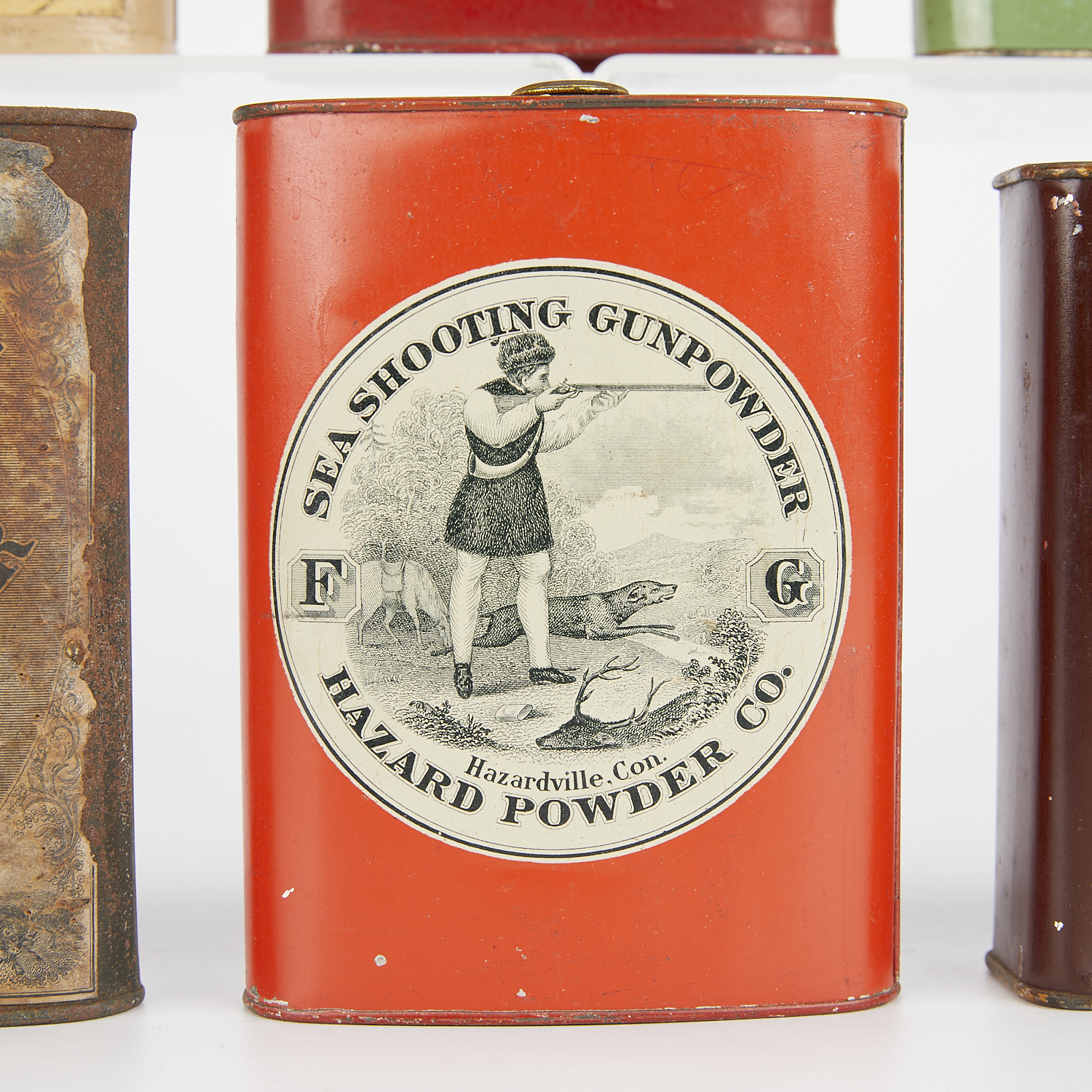 Group of 6 Antique Gunpowder Tins - Bild 10 aus 11