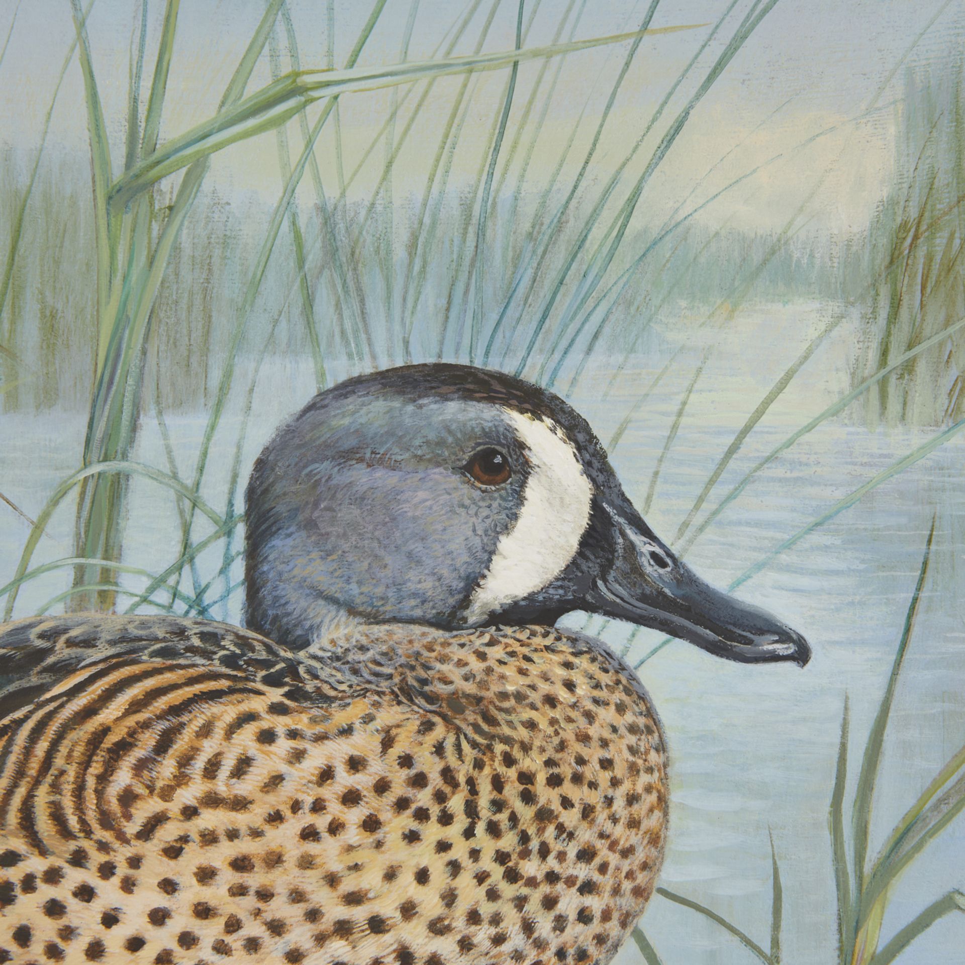 Jim Foote Blue-Winged Teal Oil Painting - Image 2 of 6