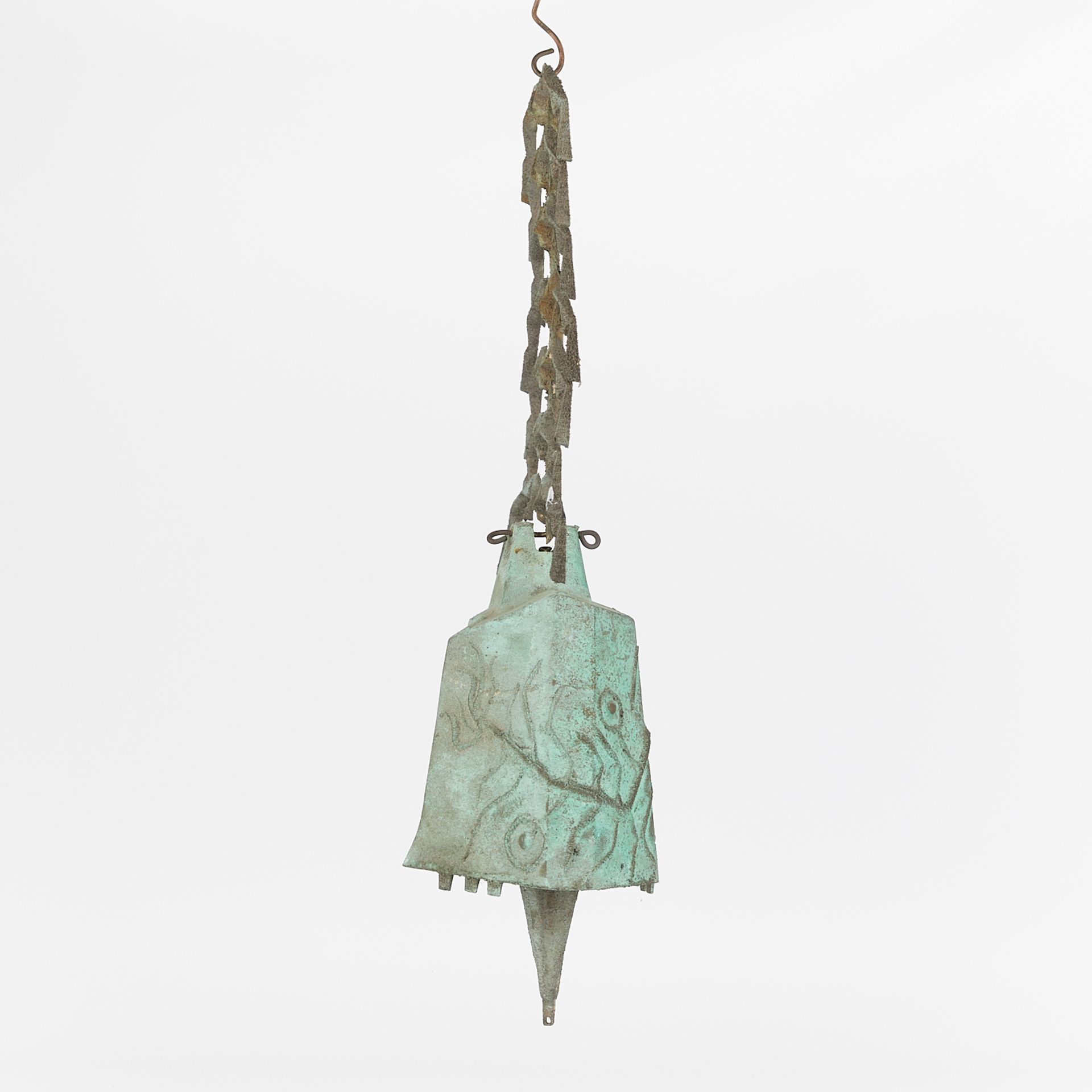 Paolo Soleri Large Bronze Ribbed Wind Bell - Bild 6 aus 10