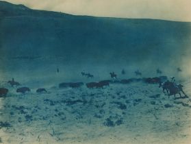 Edward Curtis Blue-Tone GSP Cowboys & Bison