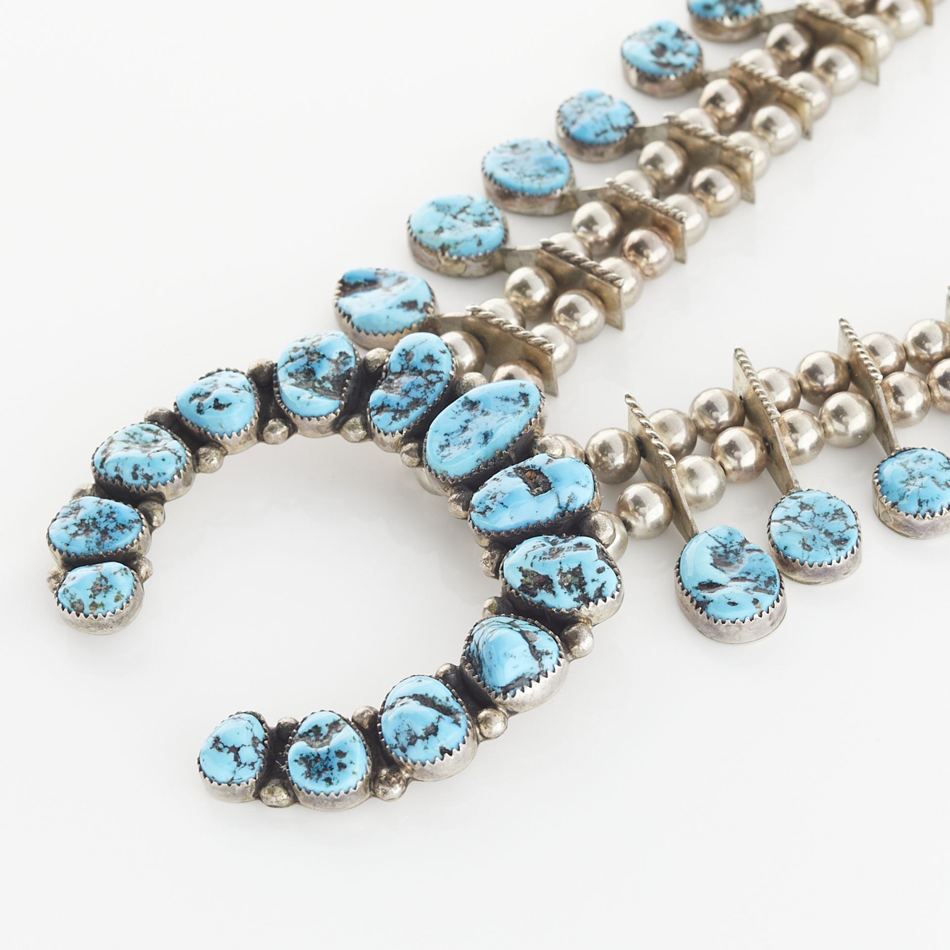 Sterling Turquoise Squash Blossom Necklace - Bild 2 aus 6