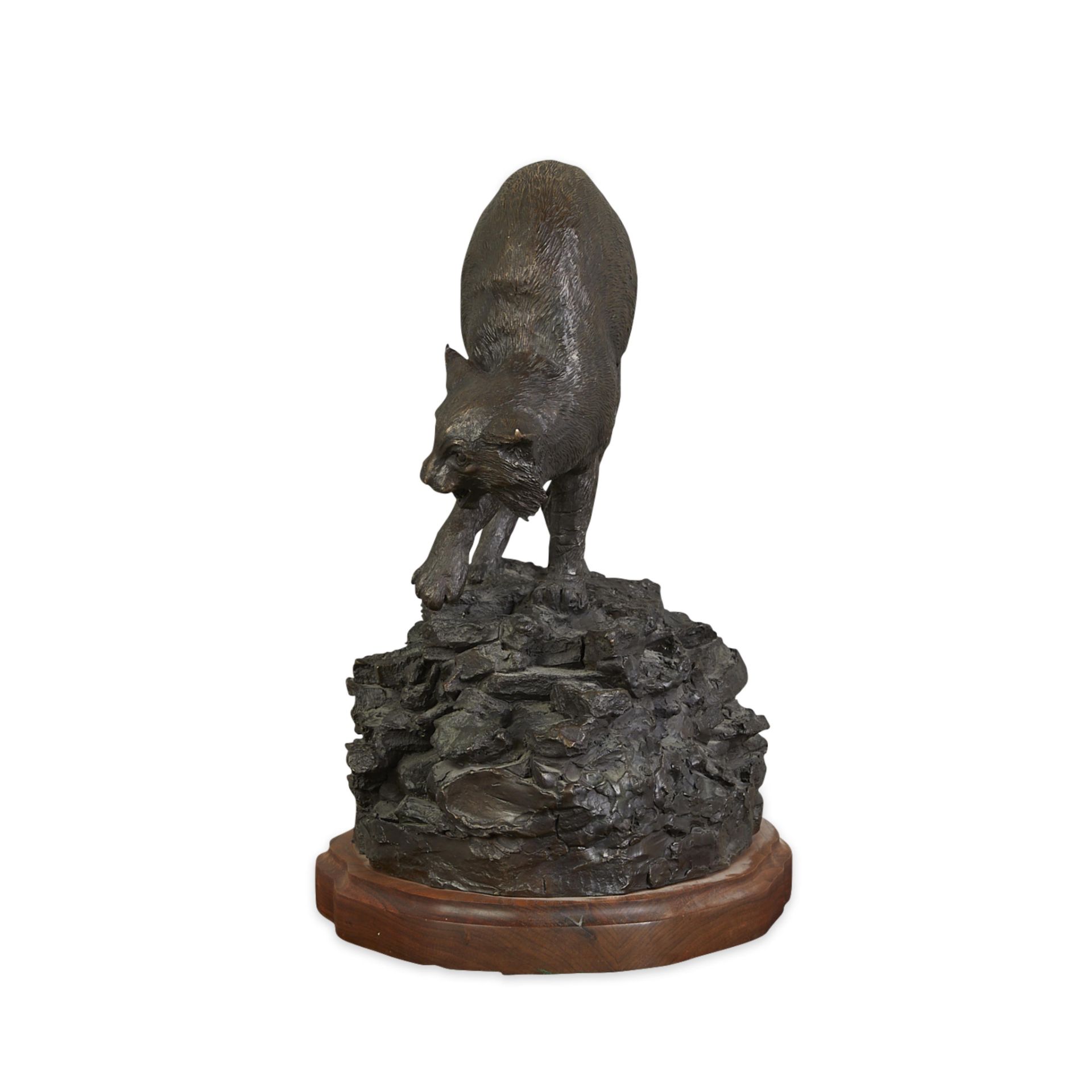 William (Bill) Rains Bronze Bobcat Sculpture 1979 - Image 5 of 9