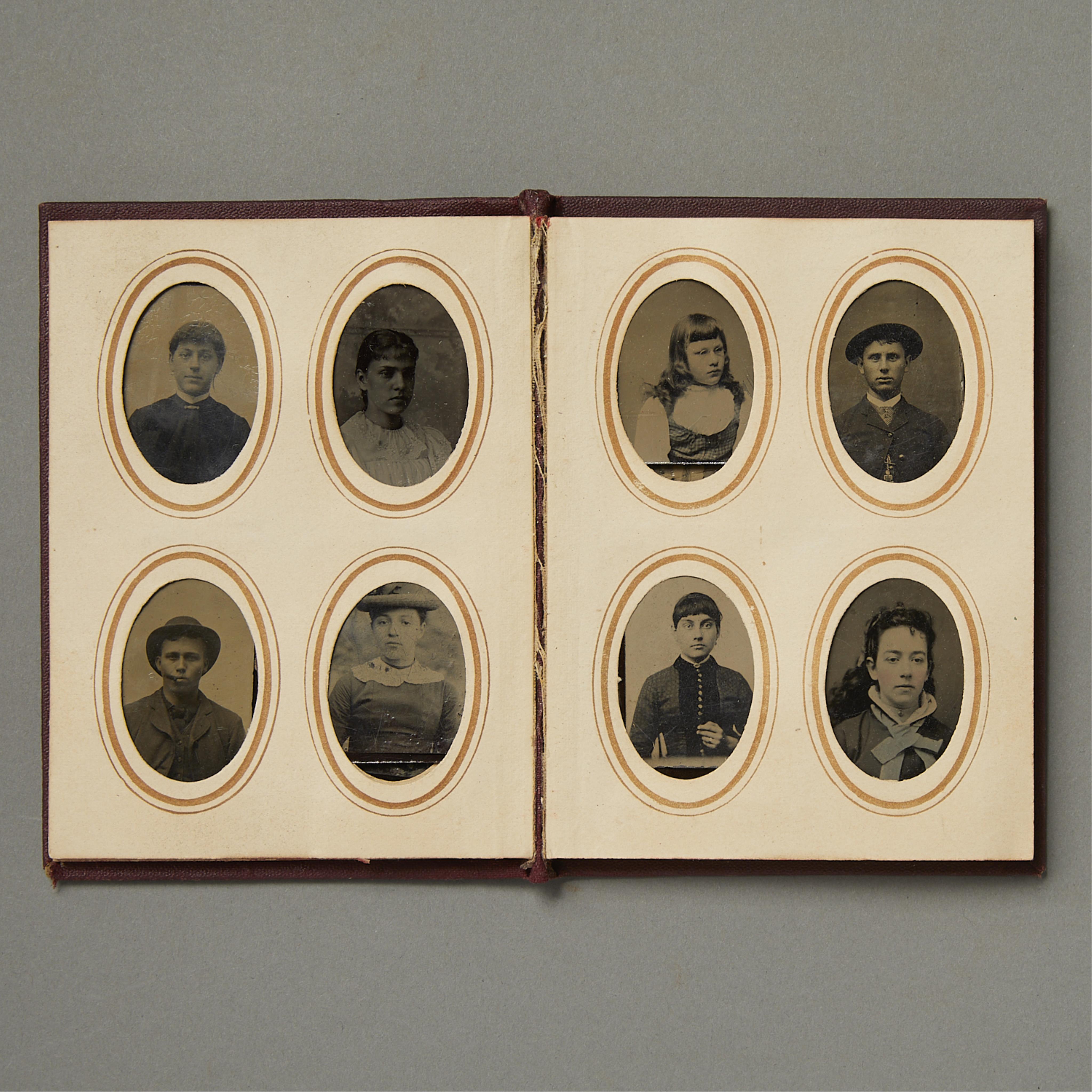 2 Albums of 65 Small Tintype Photo Portraits - Image 8 of 19