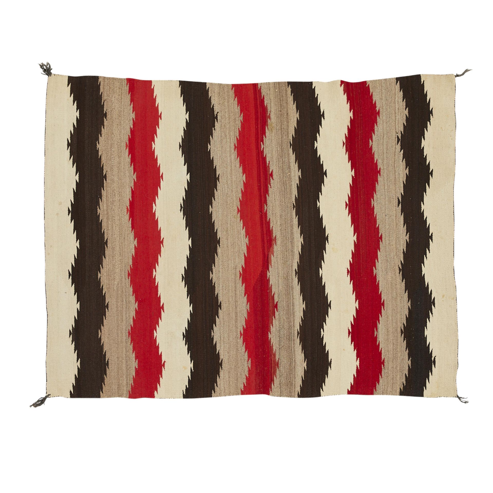 Antique Navajo Chevron Wool Rug 6'3" x 4'9" - Bild 3 aus 8