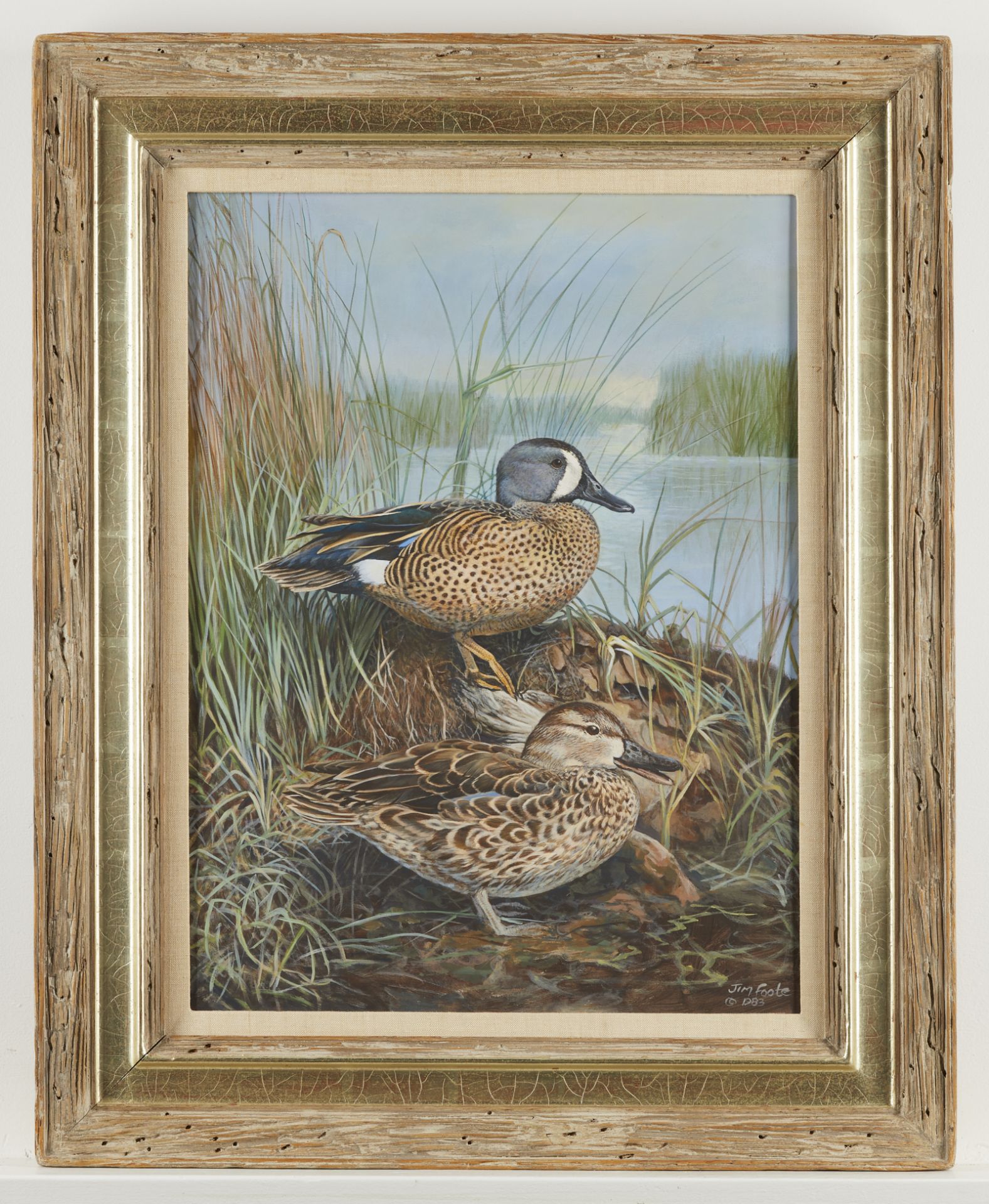 Jim Foote Blue-Winged Teal Oil Painting - Image 3 of 6