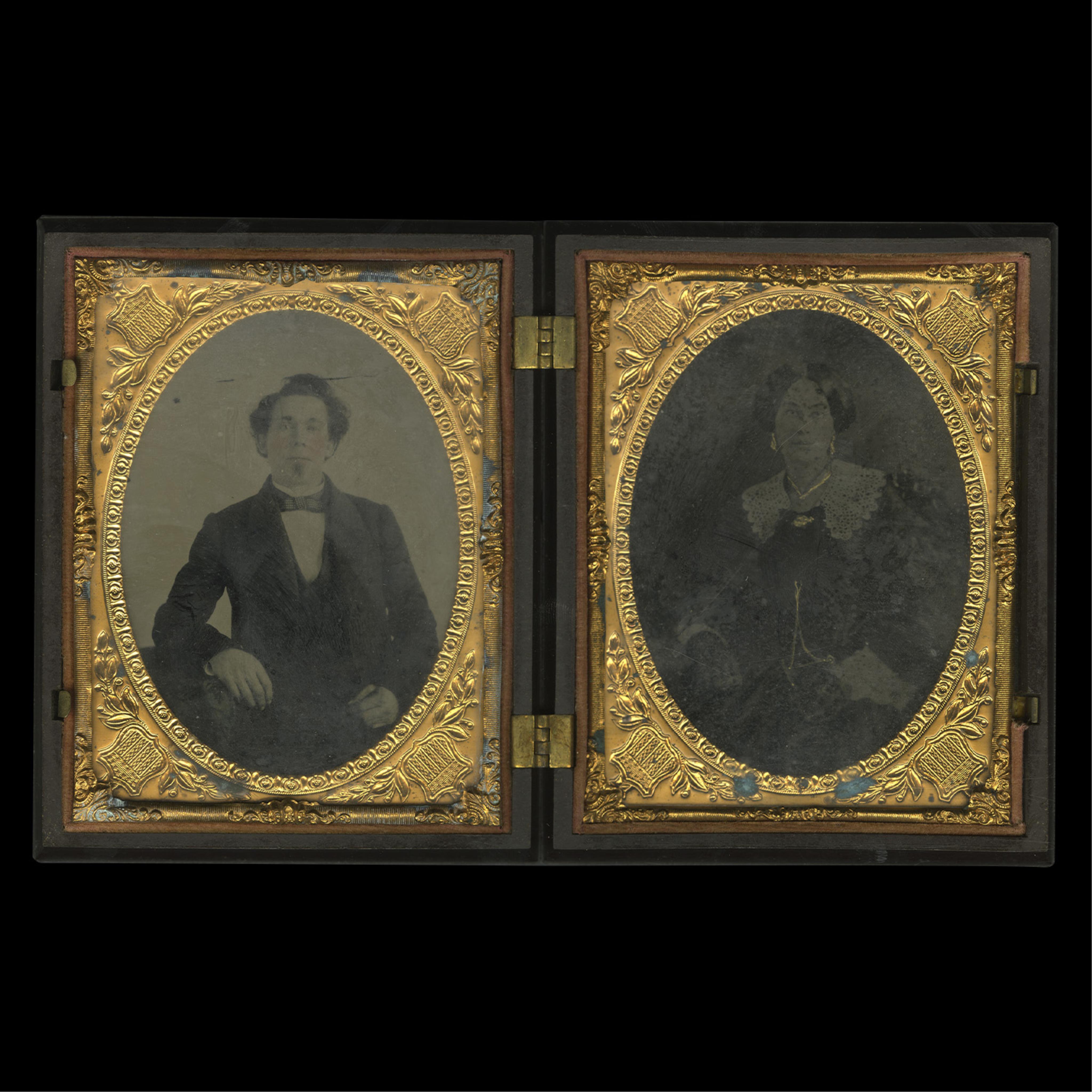 2 Gutta-Percha Cases w/ Tintypes of Couples - Image 7 of 8