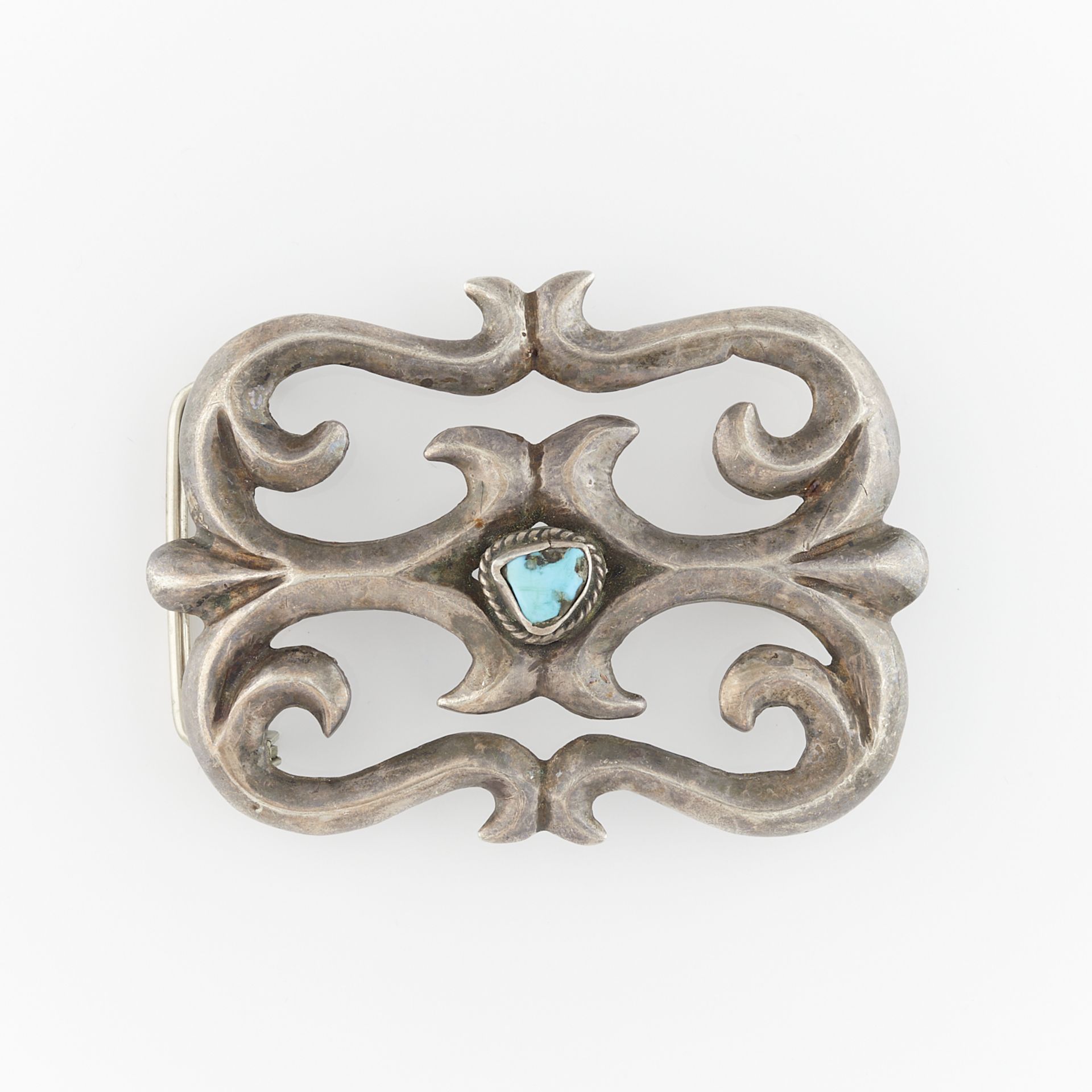 Sandcast Buckle with Turquoise - Image 2 of 5
