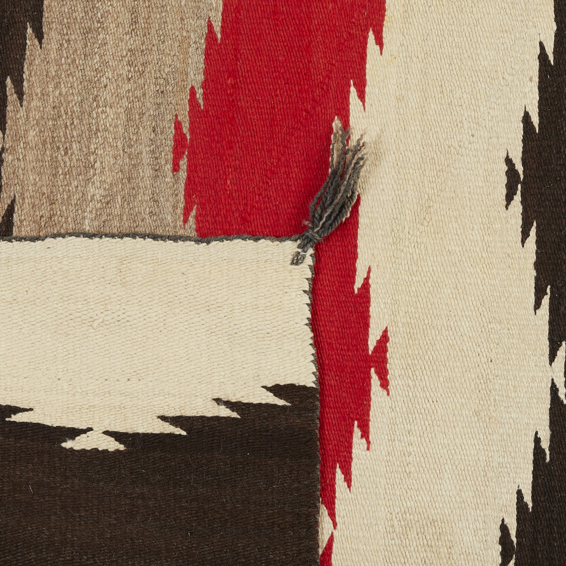 Antique Navajo Chevron Wool Rug 6'3" x 4'9" - Bild 2 aus 8
