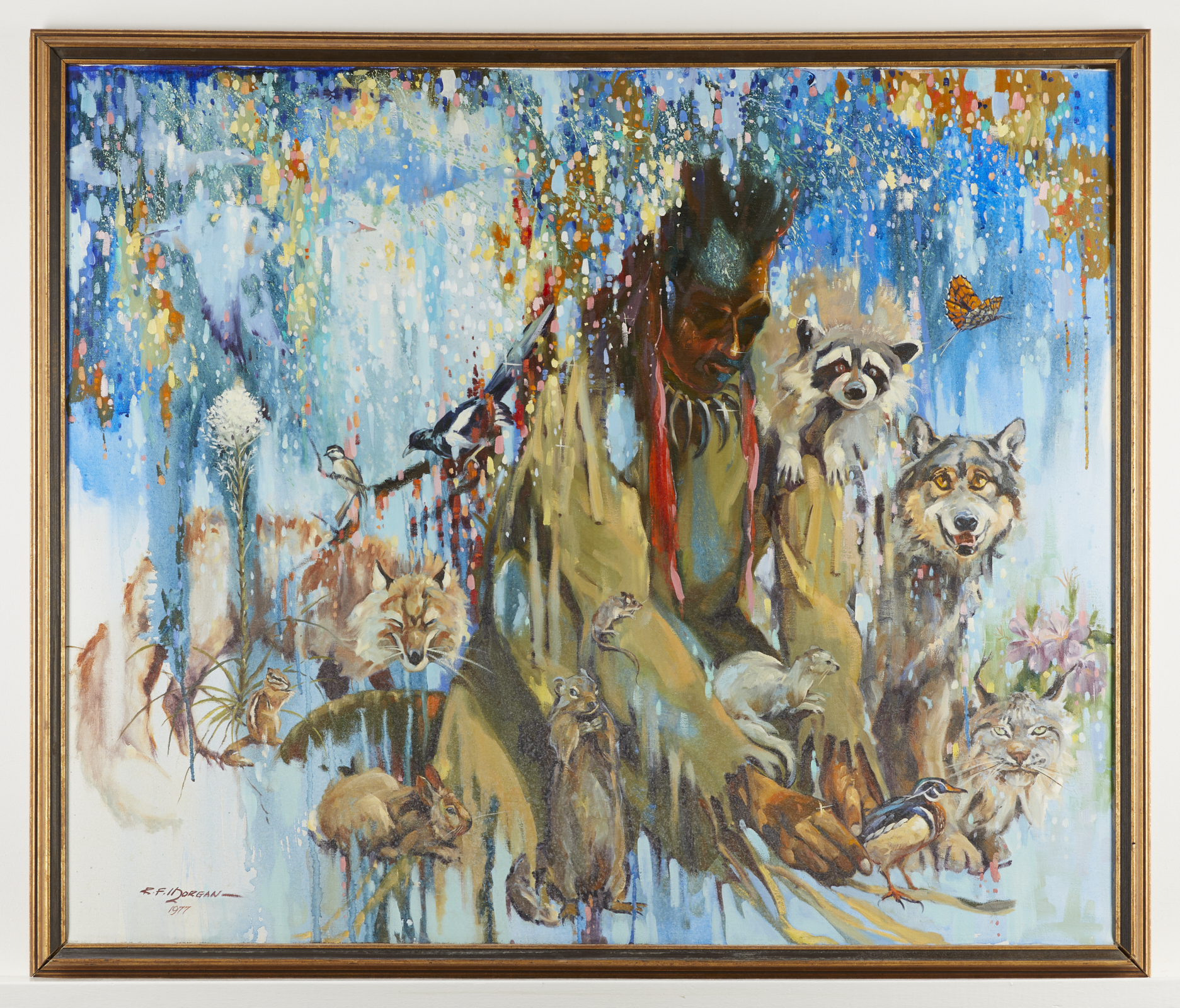 Robert F. Morgan "Napi" Painting 1977 w/ Text - Image 3 of 11