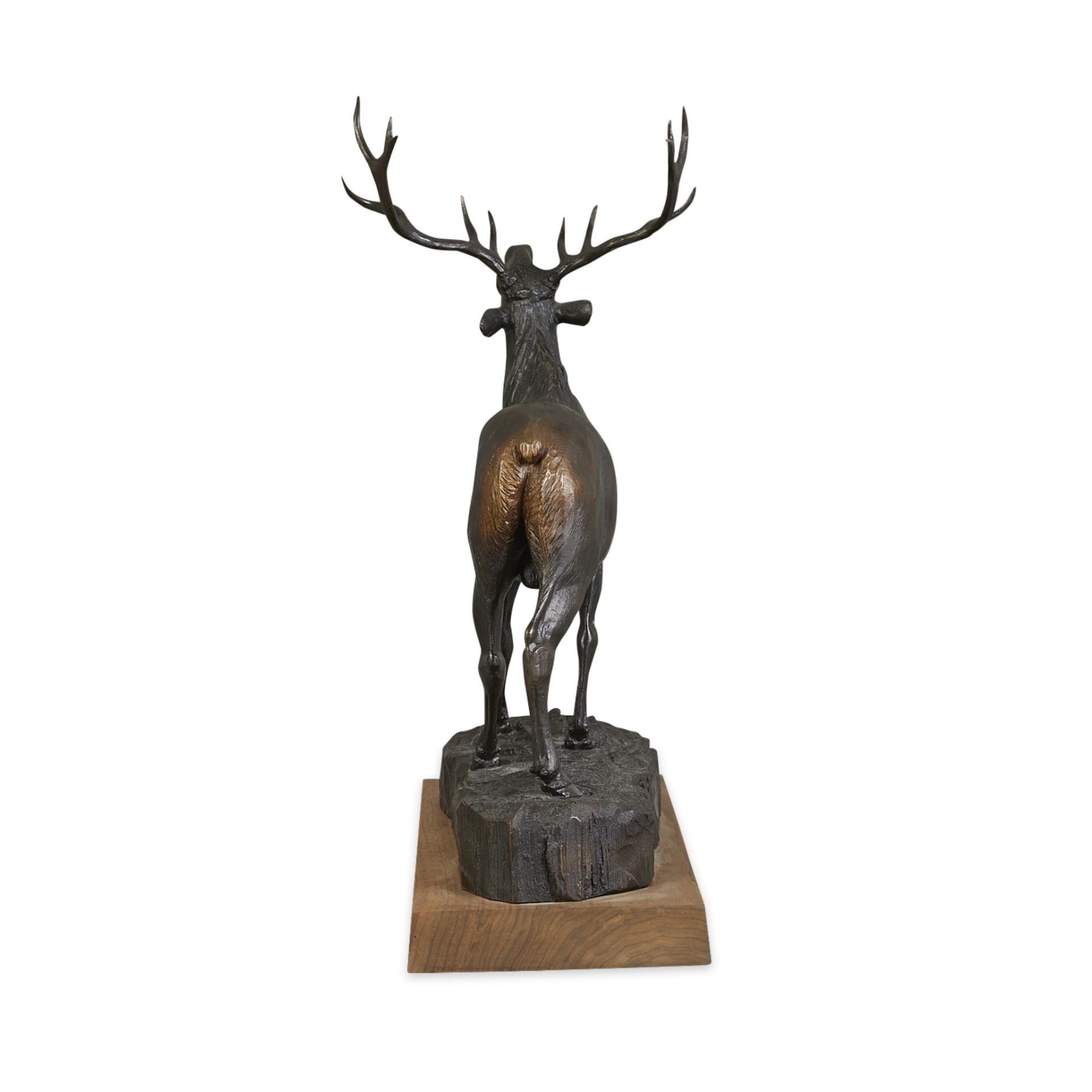 Les Welliver Elk Bronze Sculpture 1973 - Image 6 of 9