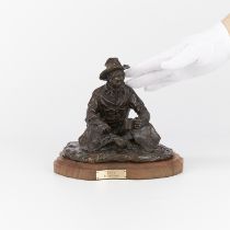 Jim Knight "Rest'n" Bronze Cowboy Sculpture