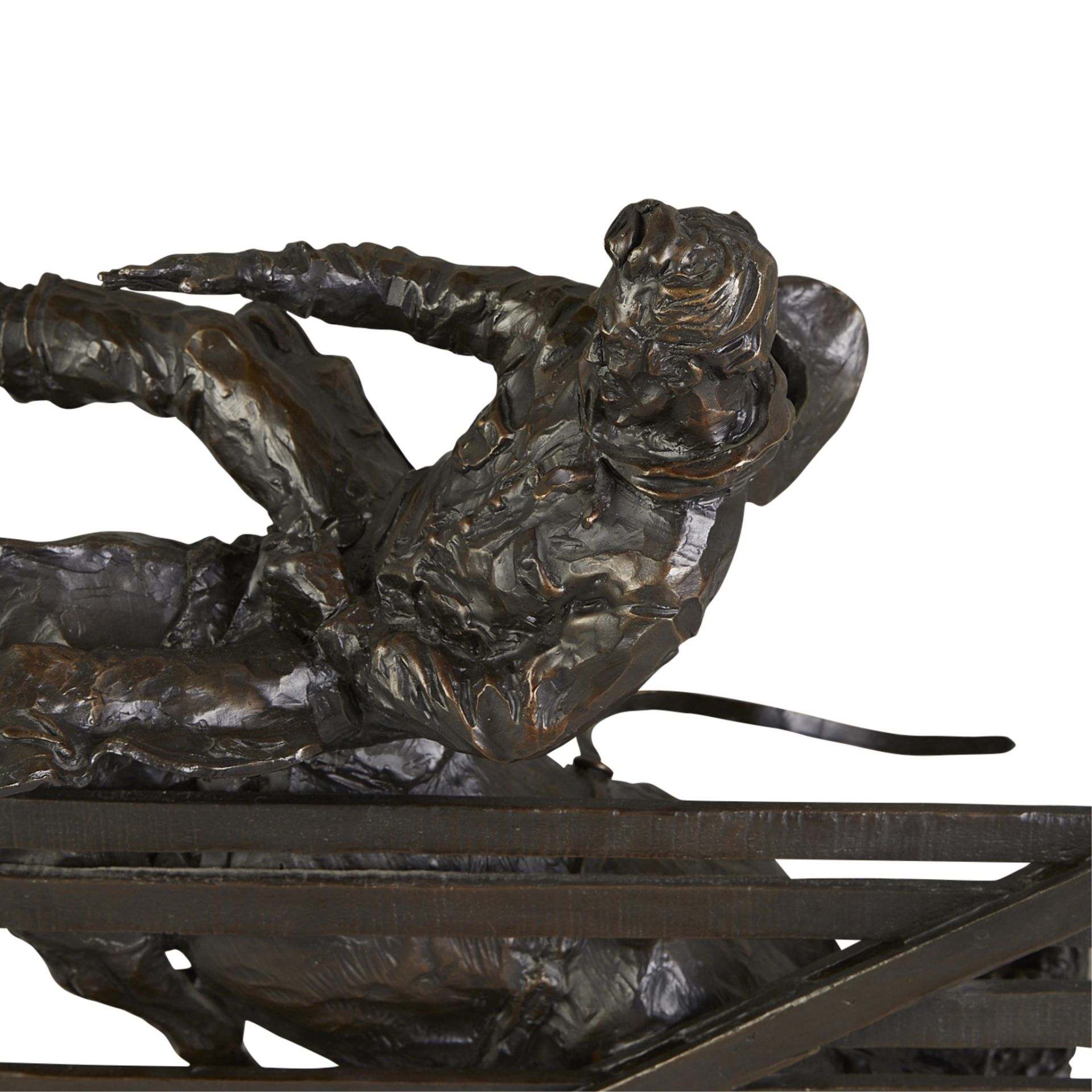 Jim Knight "Bareback on Gate" Bucking Horse Bronze - Image 11 of 12