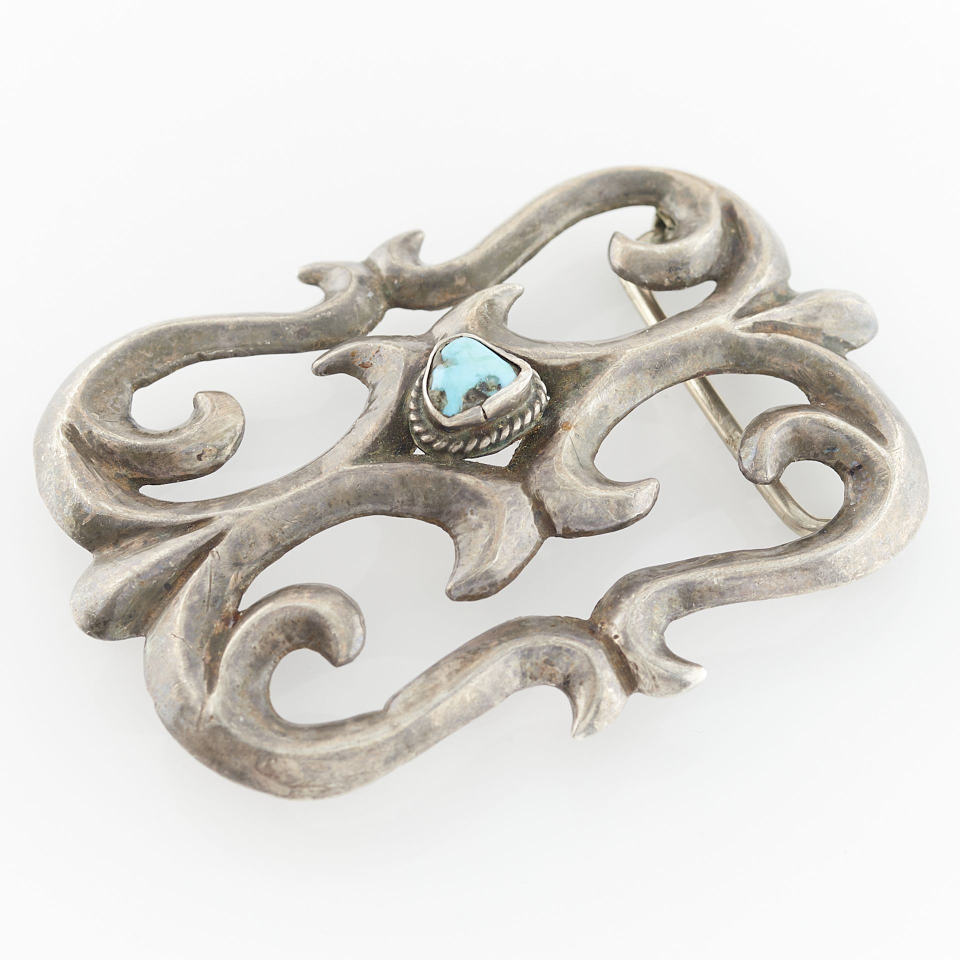 Sandcast Buckle with Turquoise - Image 4 of 5