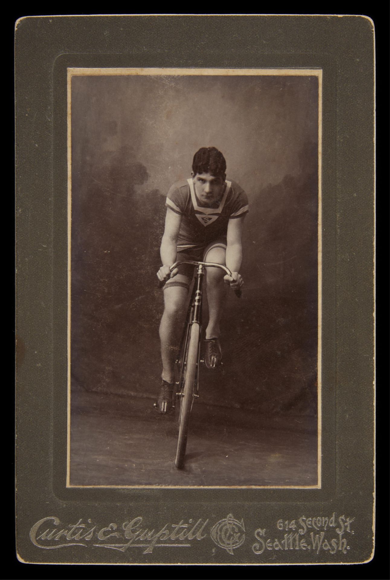 Edward Curtis Carte de Visite Bicyclist Photo