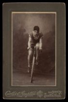 Edward Curtis Carte de Visite Bicyclist Photo