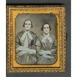 Daguerreotype Portrait Photo of Pair of Women