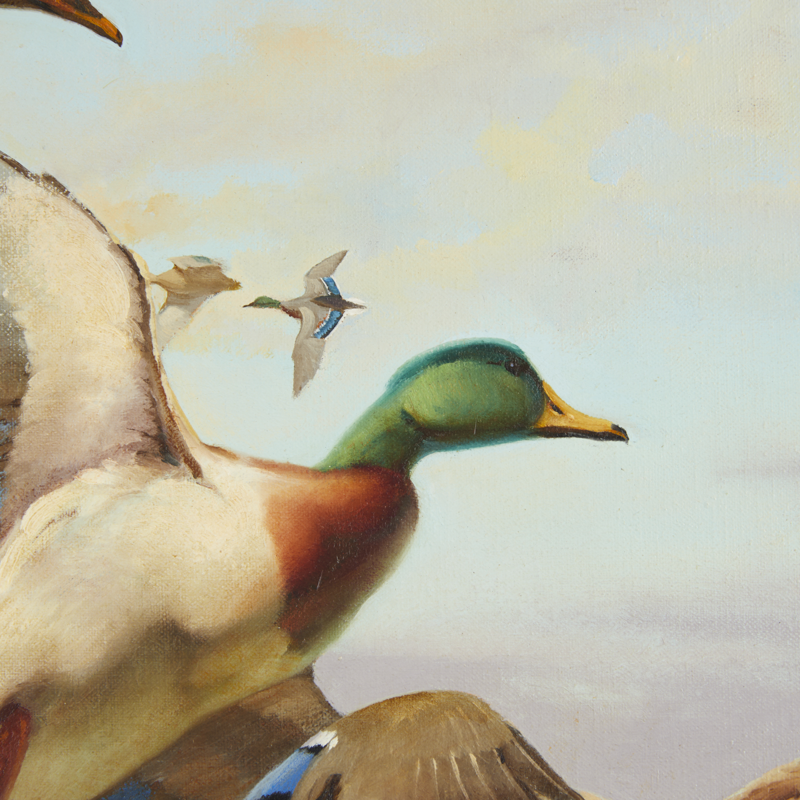 Fred Sweney Mallards Oil on Canvas Painting - Image 2 of 6
