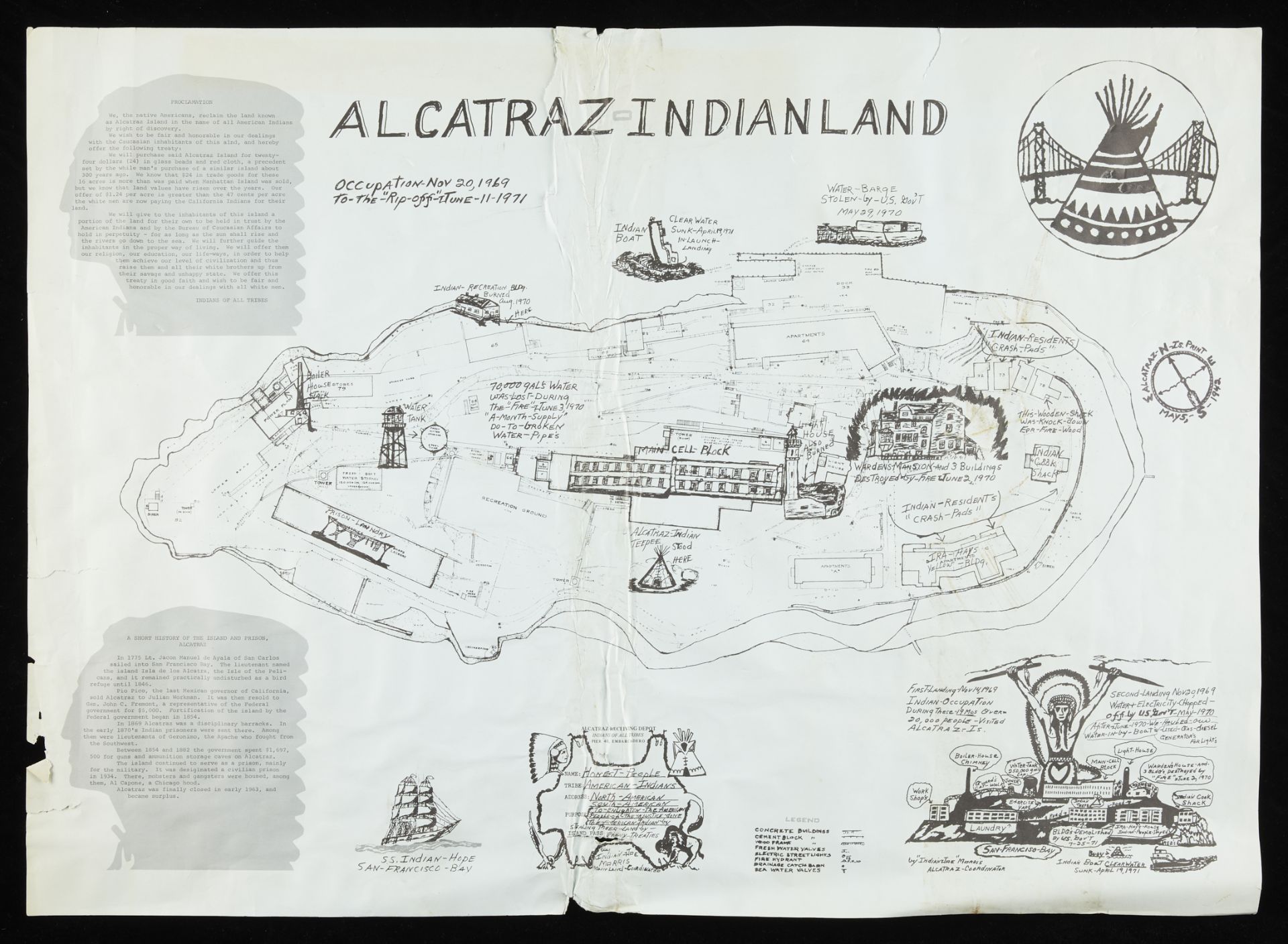 "Alcatraz - Indian Land" Occupation Protest Flyer - Bild 3 aus 8
