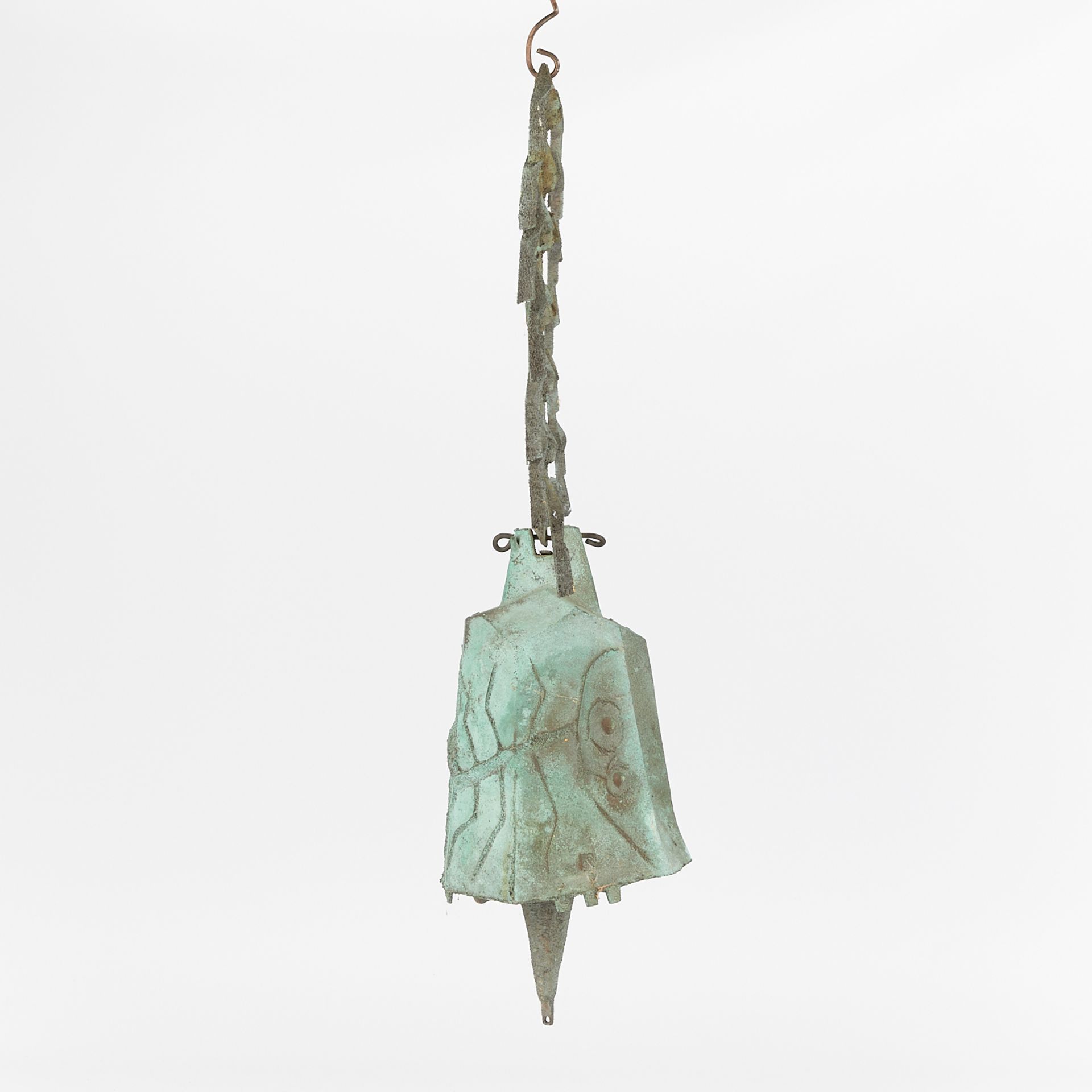 Paolo Soleri Large Bronze Ribbed Wind Bell - Bild 4 aus 10