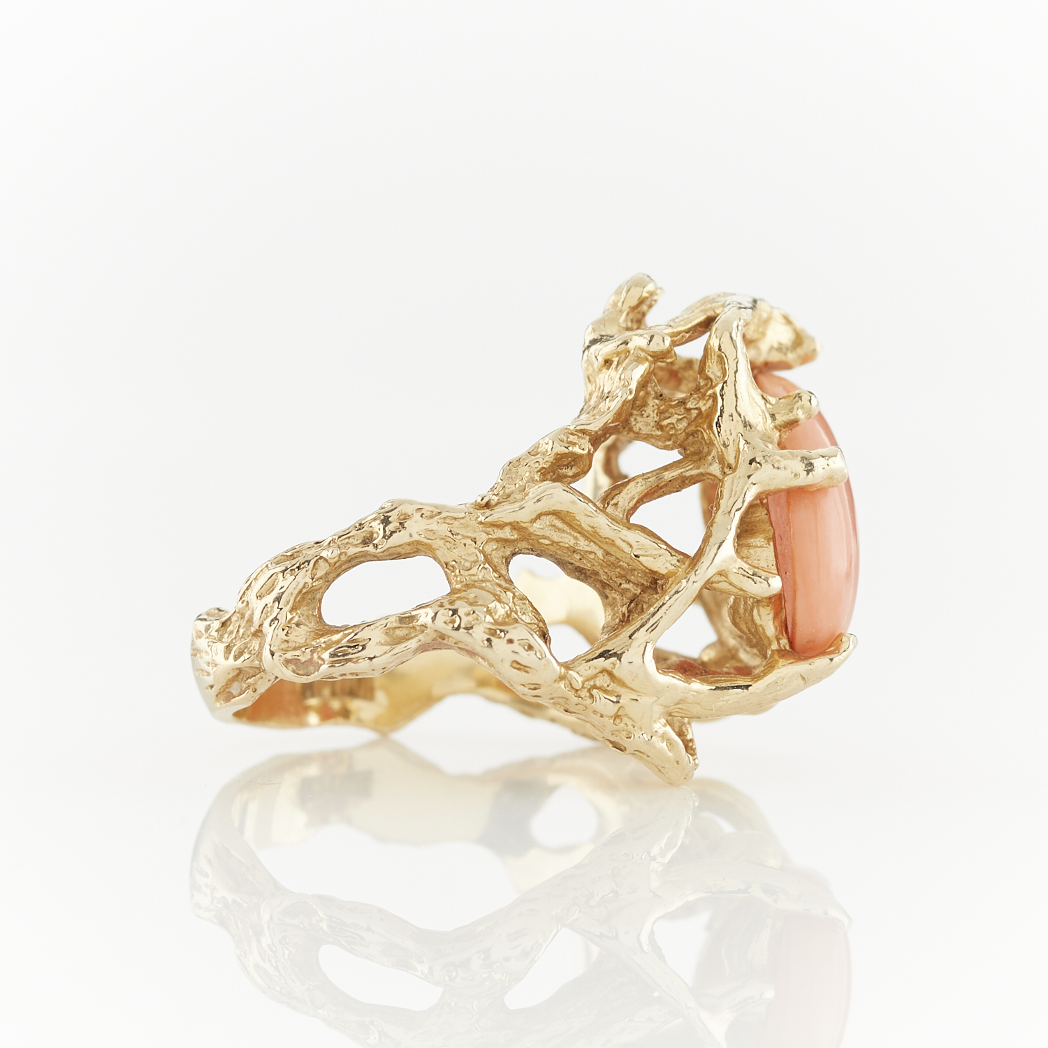 14k Yellow Gold & Coral Ring - Image 4 of 11