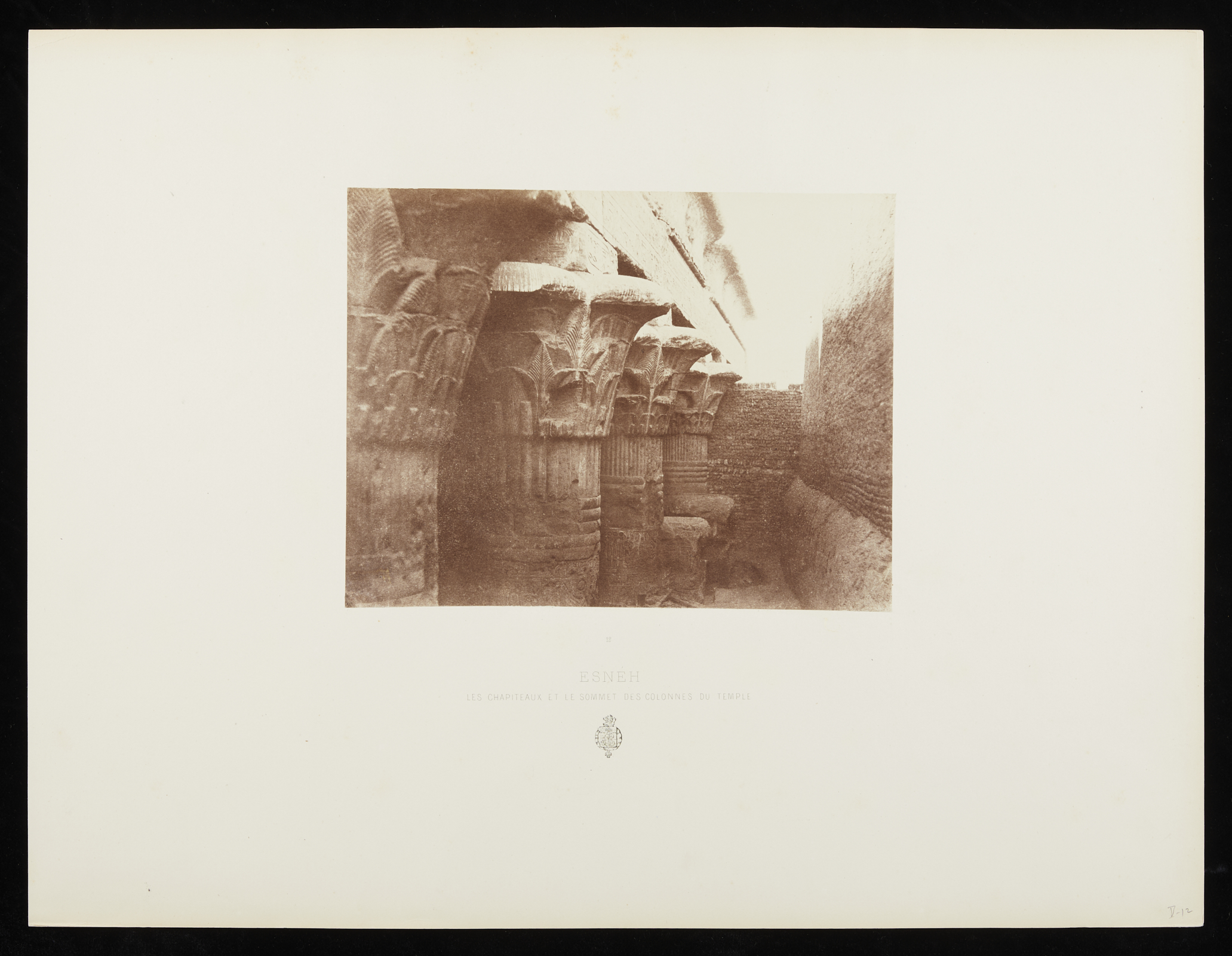 Louis De Clerq "Esneh" Colonnade Albumen Print