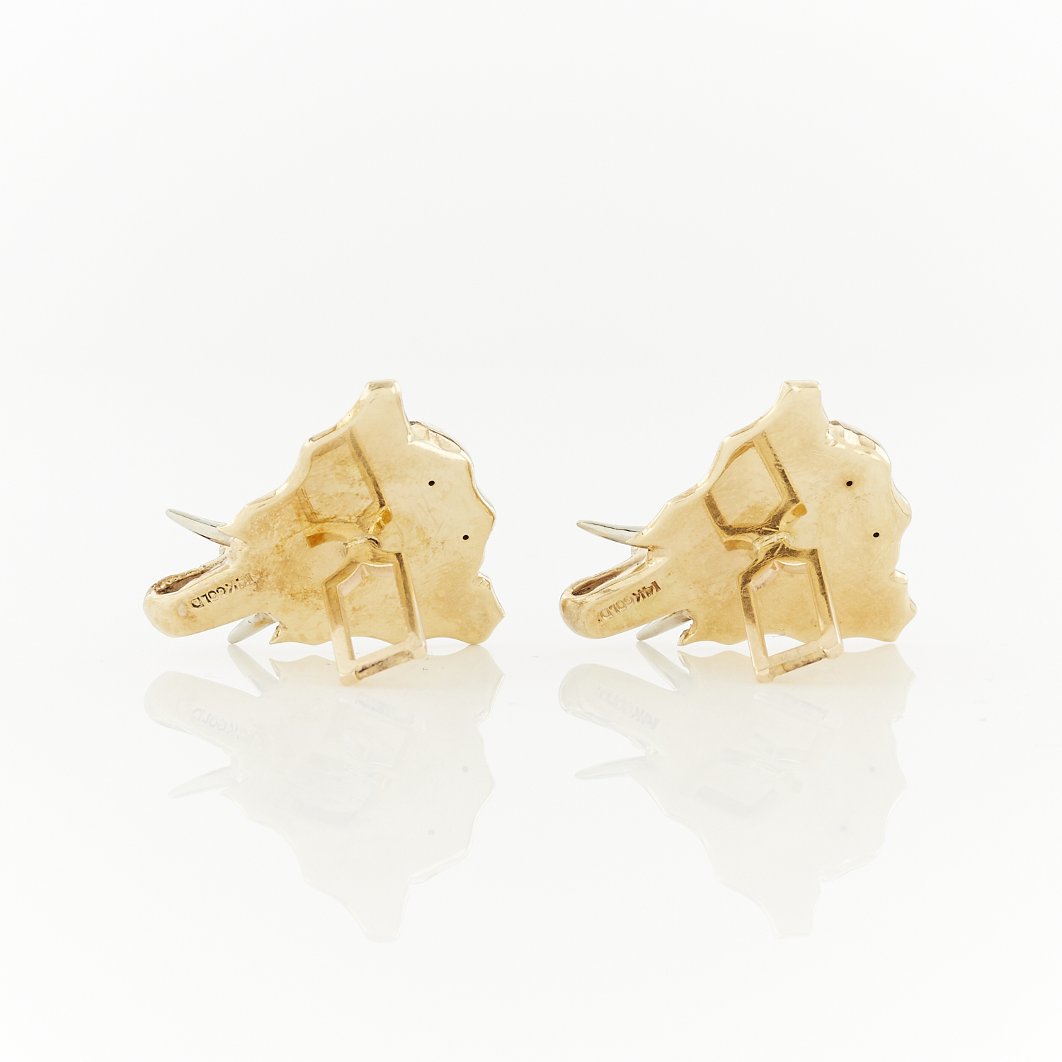 Pair of 14k Elephant Cuff Links - Image 8 of 9