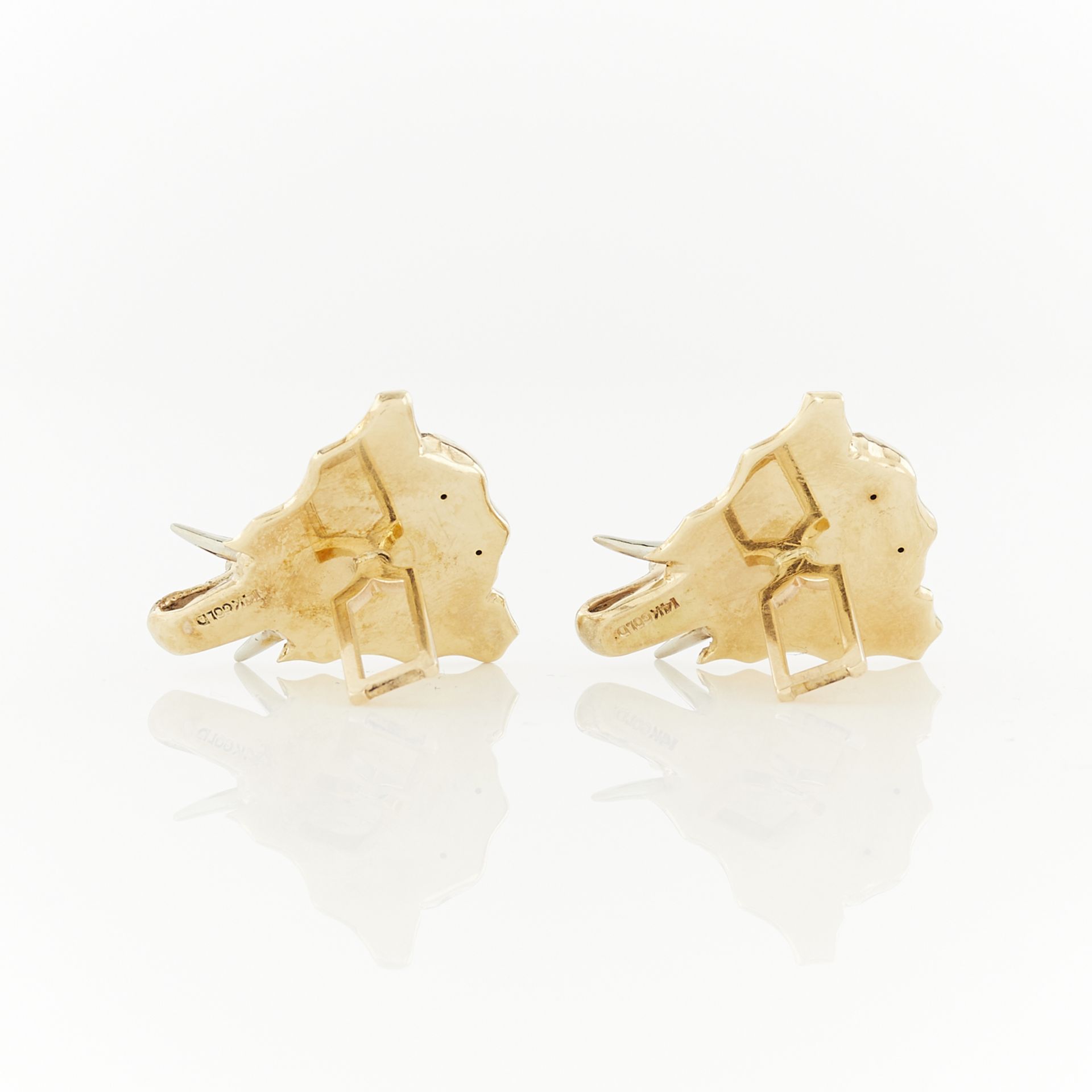 Pair of 14k Elephant Cuff Links - Image 8 of 9