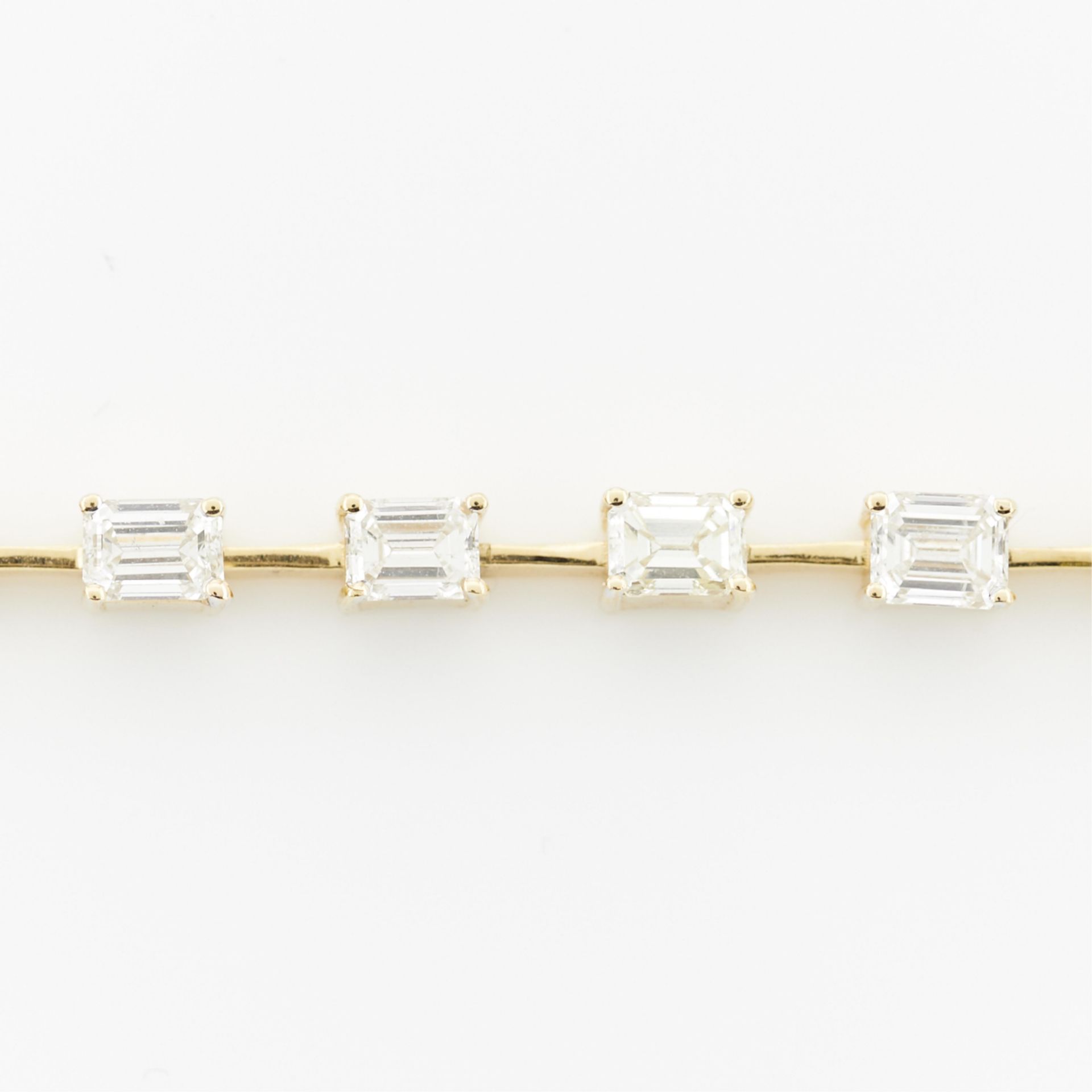 Oscar Friedman 18k Gold Step Cut Diamond Bracelet - Image 2 of 8