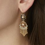 14k Yellow Gold & Enamel Victorian Tassel Earrings