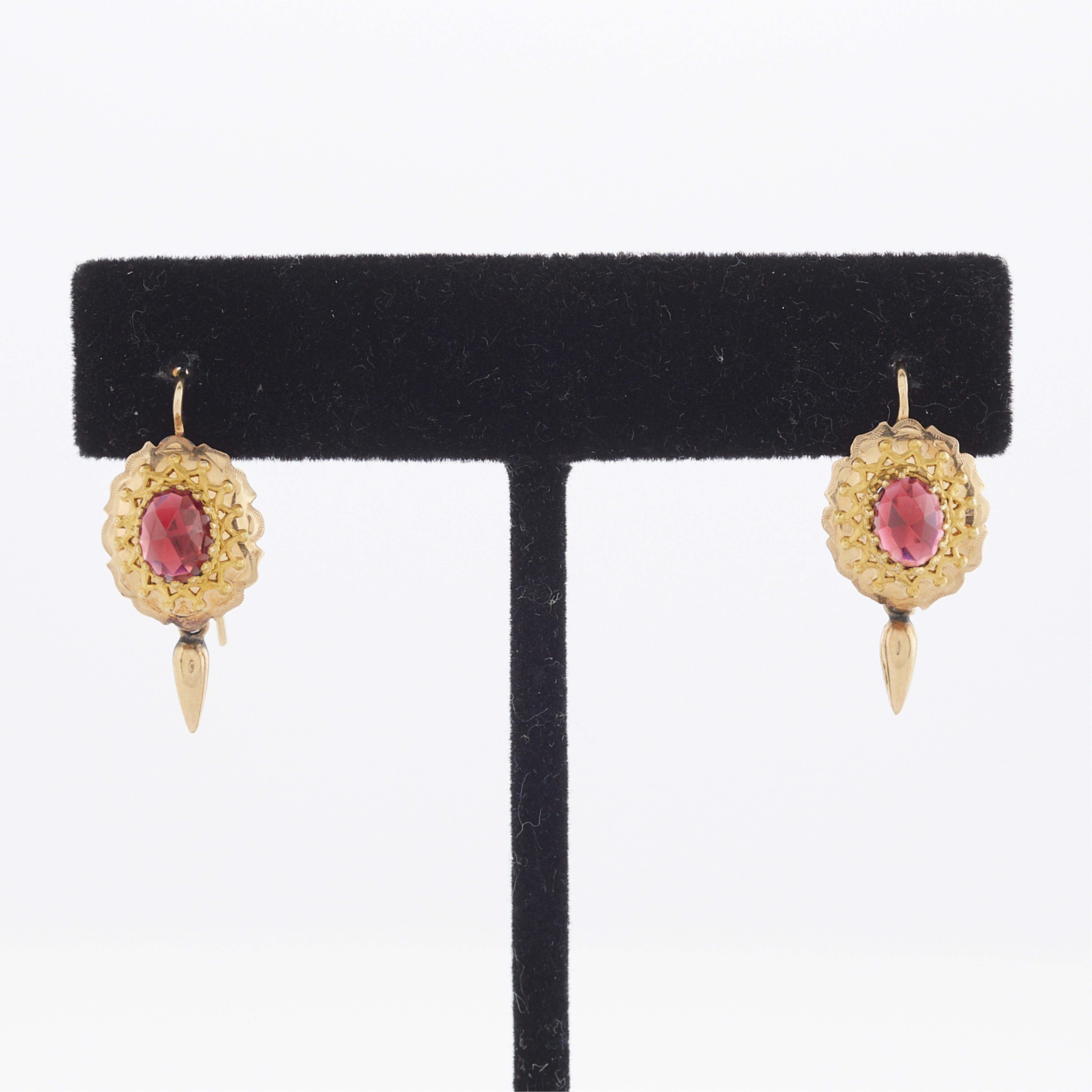 14k Yellow Gold Etruscan Revival Earrings - Image 3 of 6