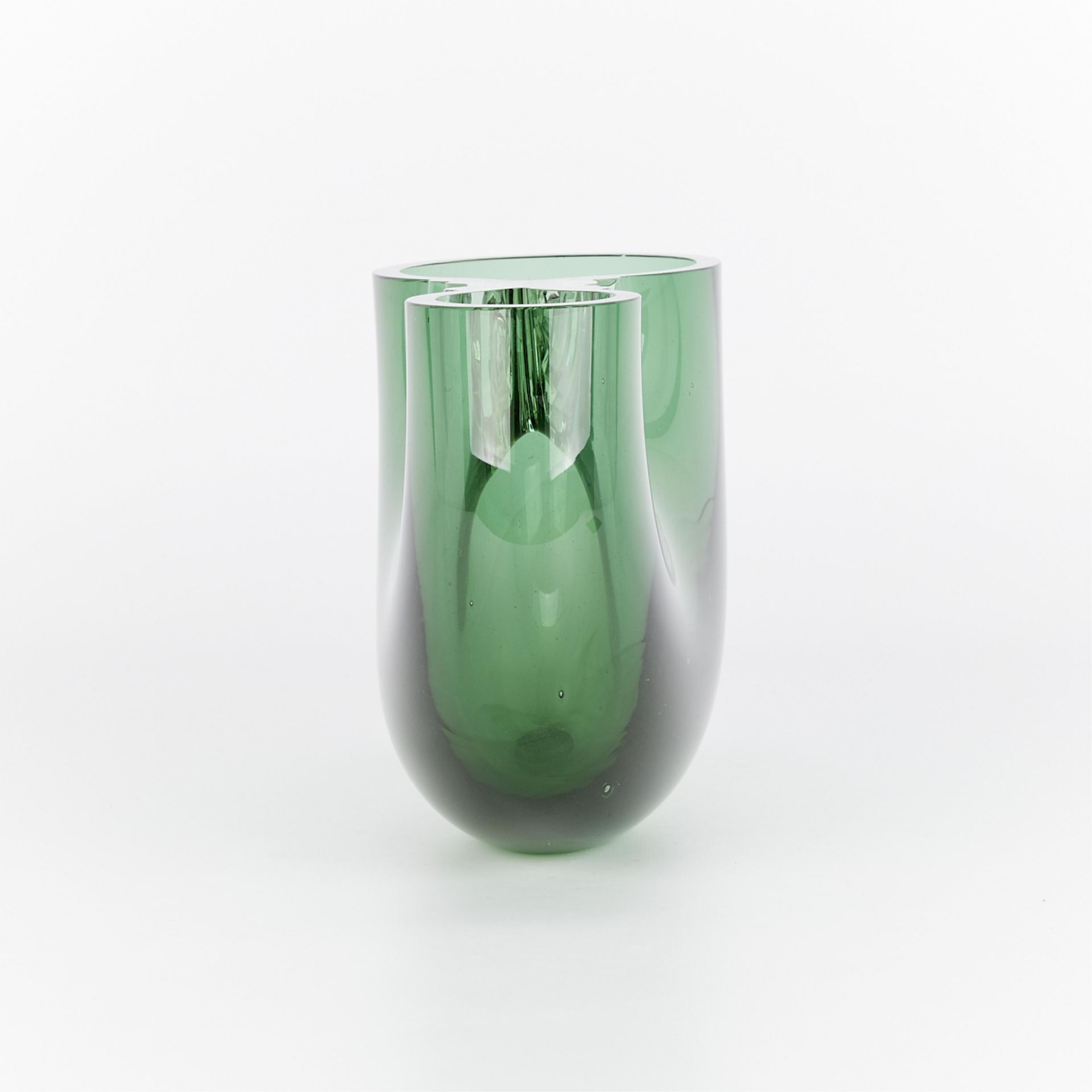 Jon Wolfe Green Studio Glass Sculpture 1990 - Image 4 of 11