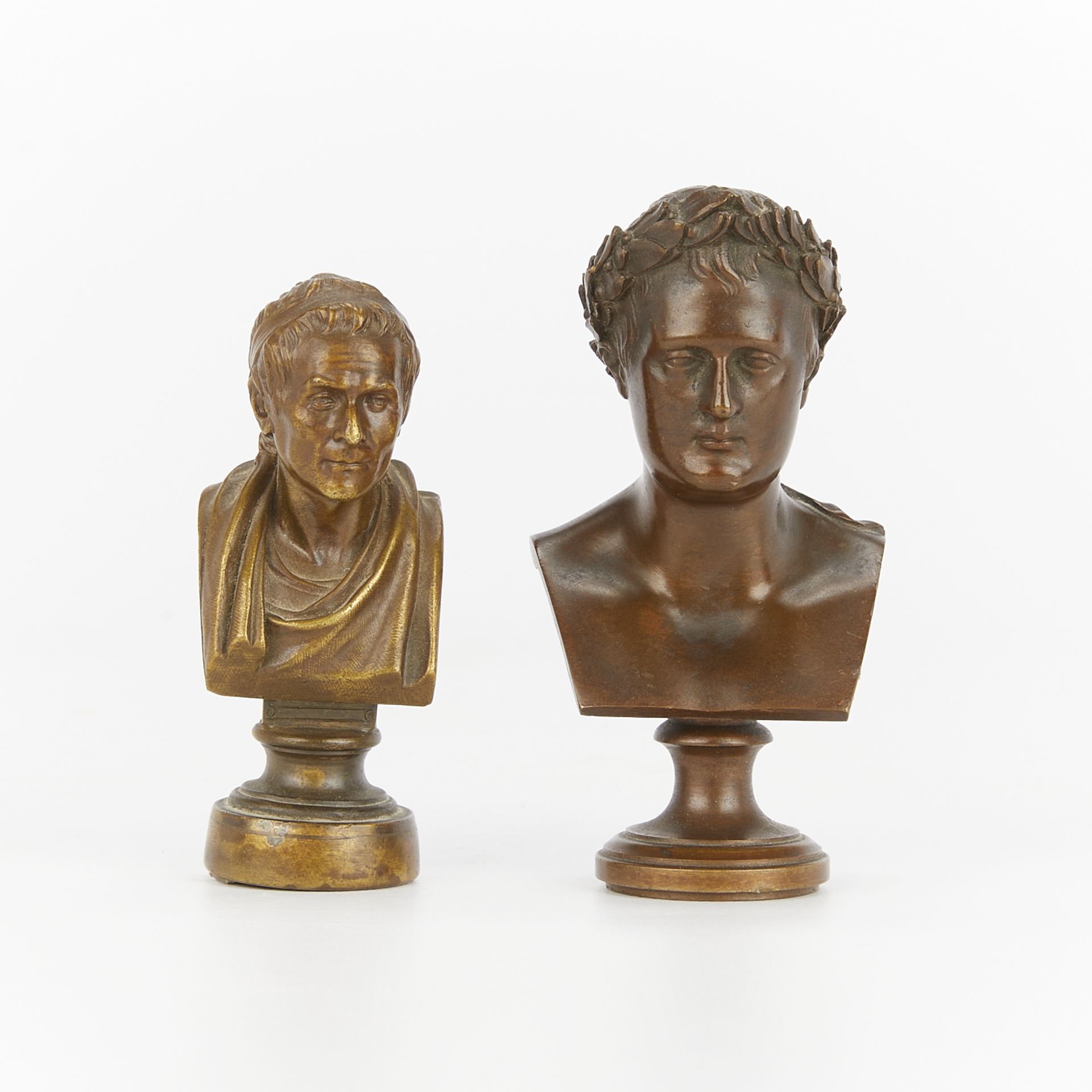 Group of 2 Small Bronze Bust Seals - Image 2 of 10