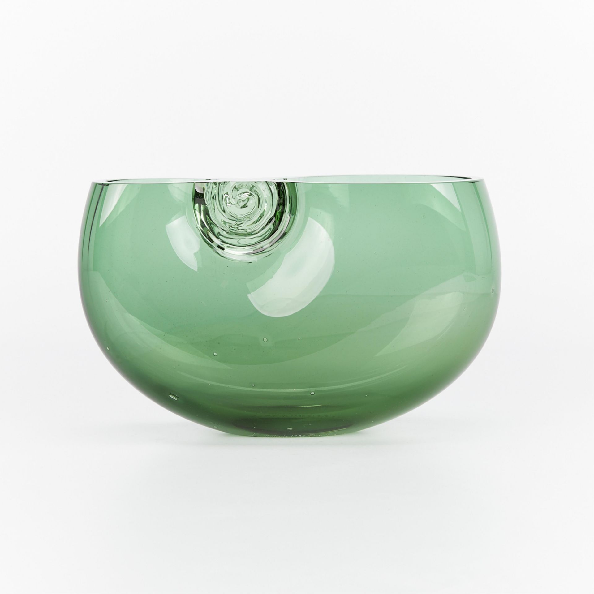 Jon Wolfe Green Studio Glass Sculpture 1990 - Image 3 of 11