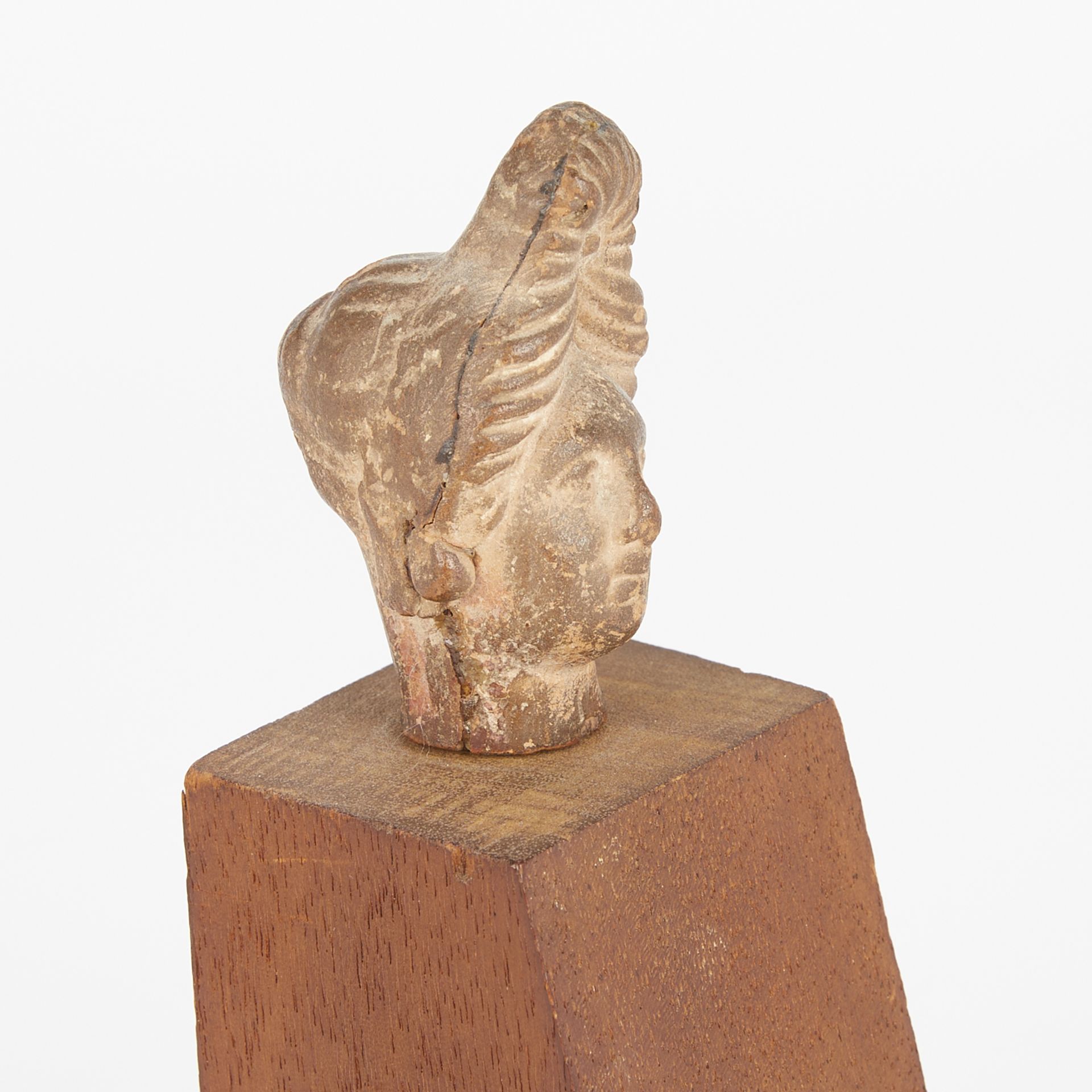 Small Etruscan Head with Wooden Stand - Image 8 of 9