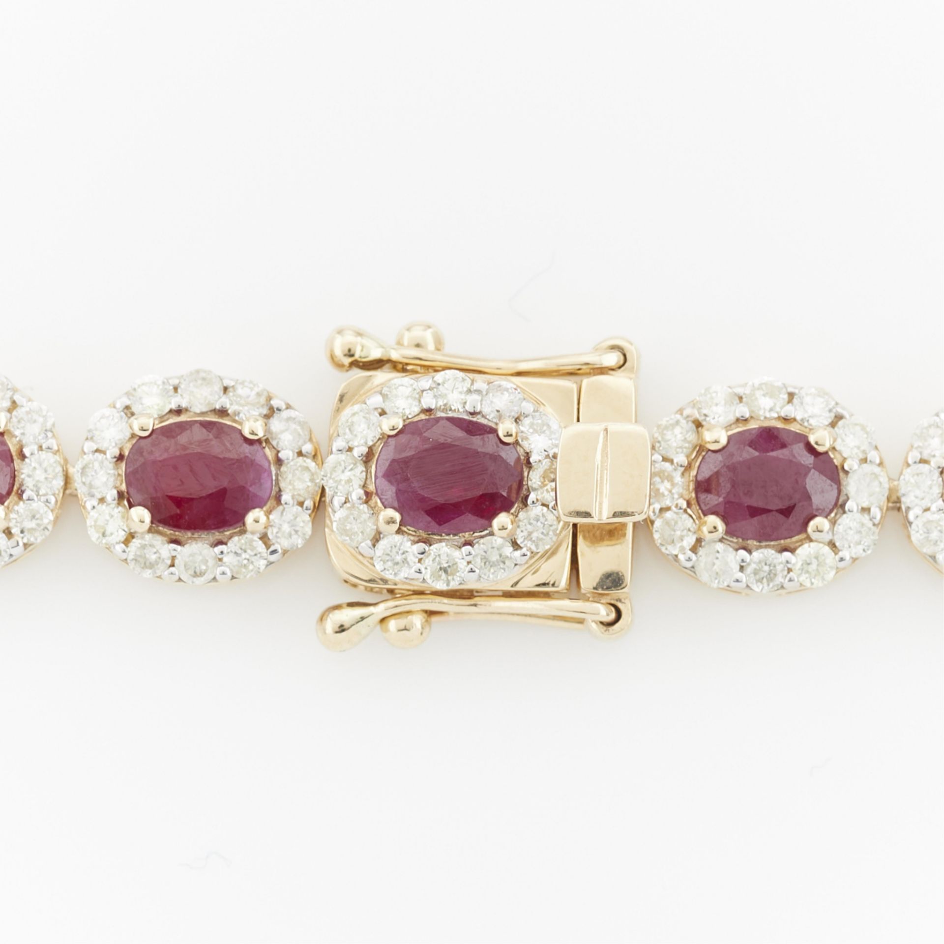 Oscar Friedman 14k Burmese Ruby & Diamond Necklace - Bild 6 aus 8