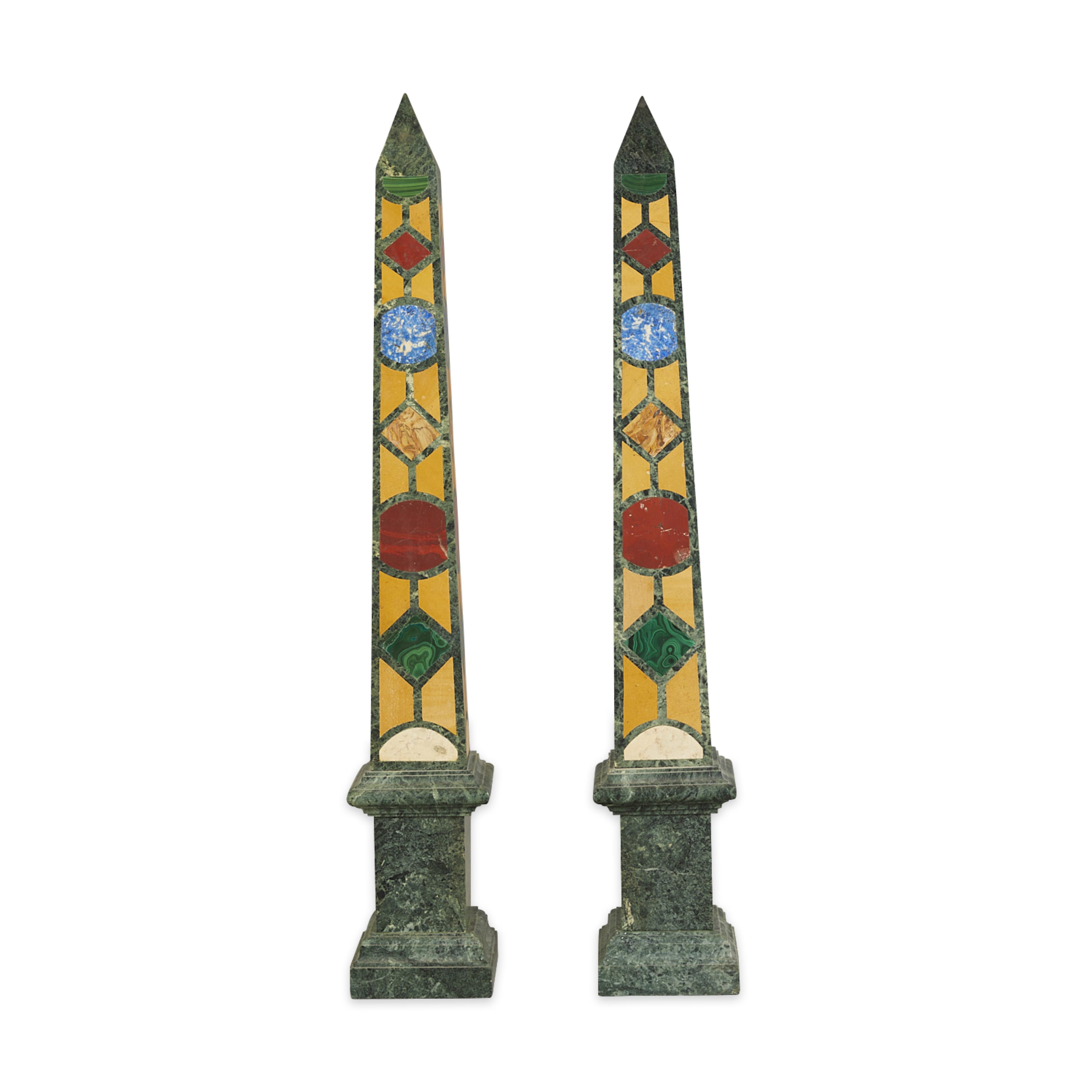 Pair 19th c. Grand Tour Specimen Obelisks - Image 6 of 12