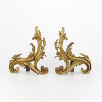 Pair Gilt Bronze French Fireplace Accents