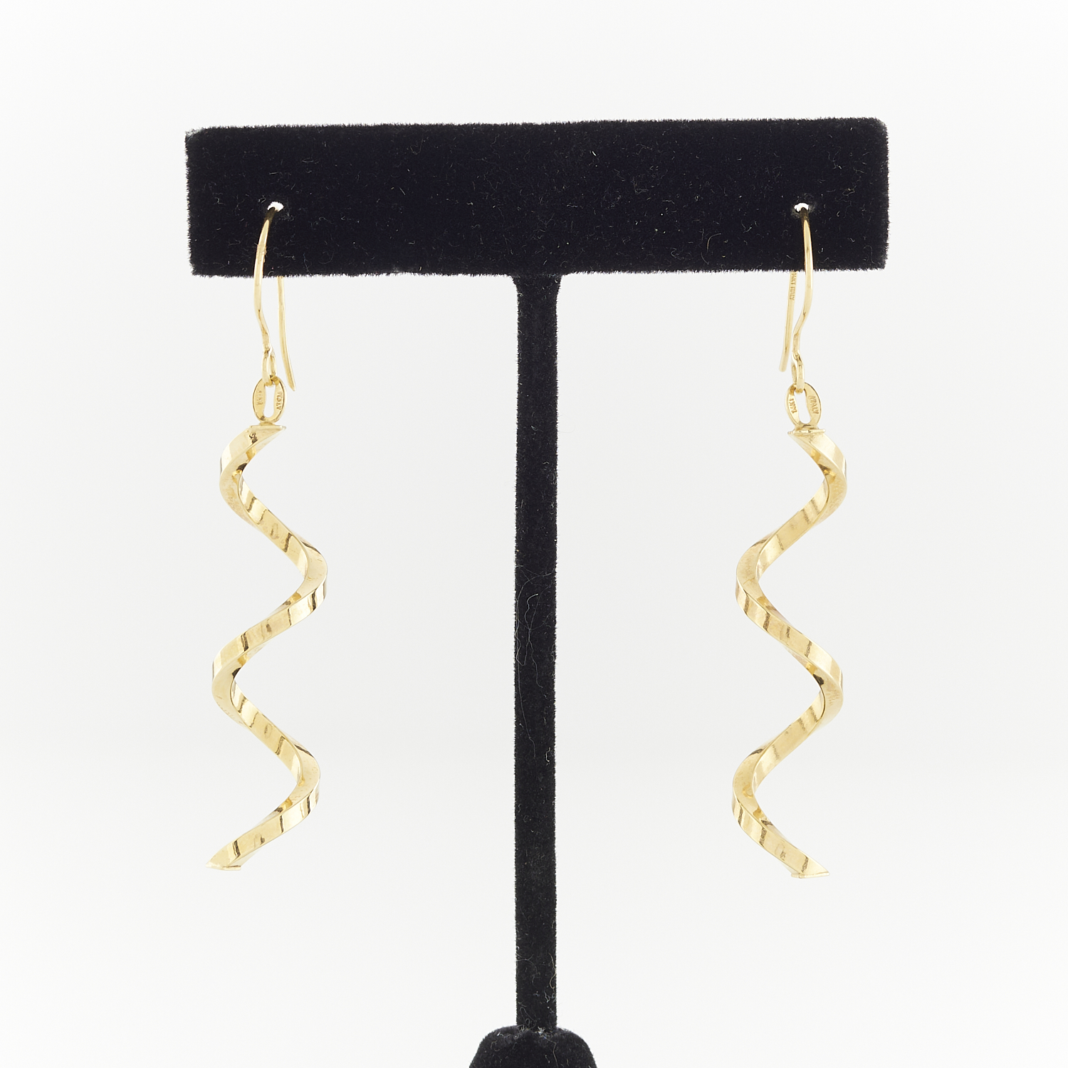 Italian 14k Yellow Gold Spiral Statement Earrings - Image 3 of 8