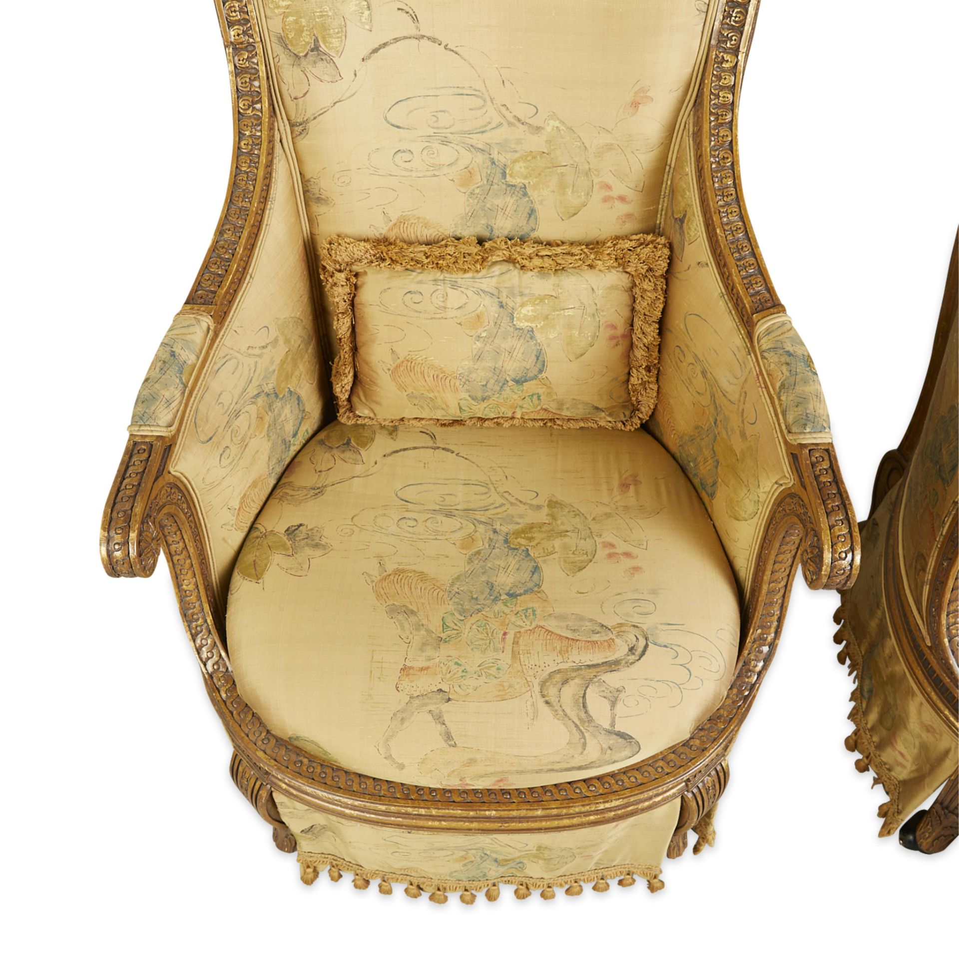 Set 4 Louis XVI Style Giltwood Bergeres Armchairs - Bild 10 aus 26