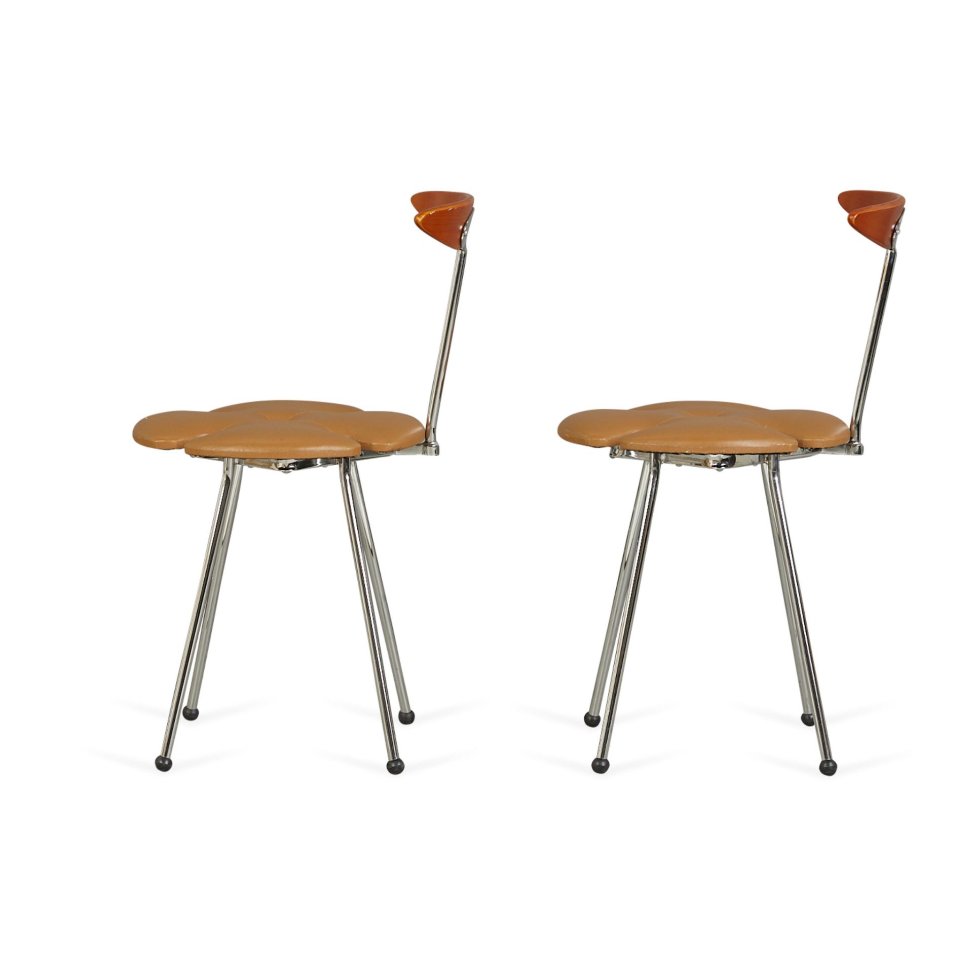 Pair Italian Effezeta "Clover" Chairs ca. 1970s - Image 4 of 15