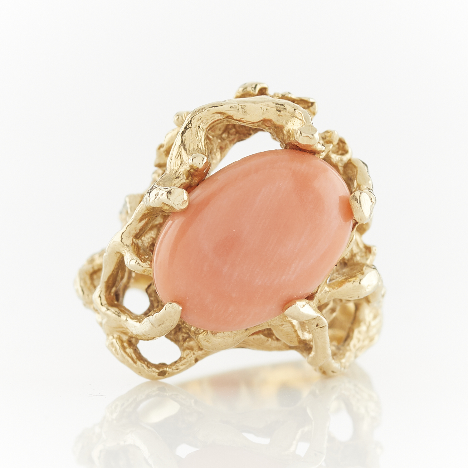 14k Yellow Gold & Coral Ring - Image 3 of 11