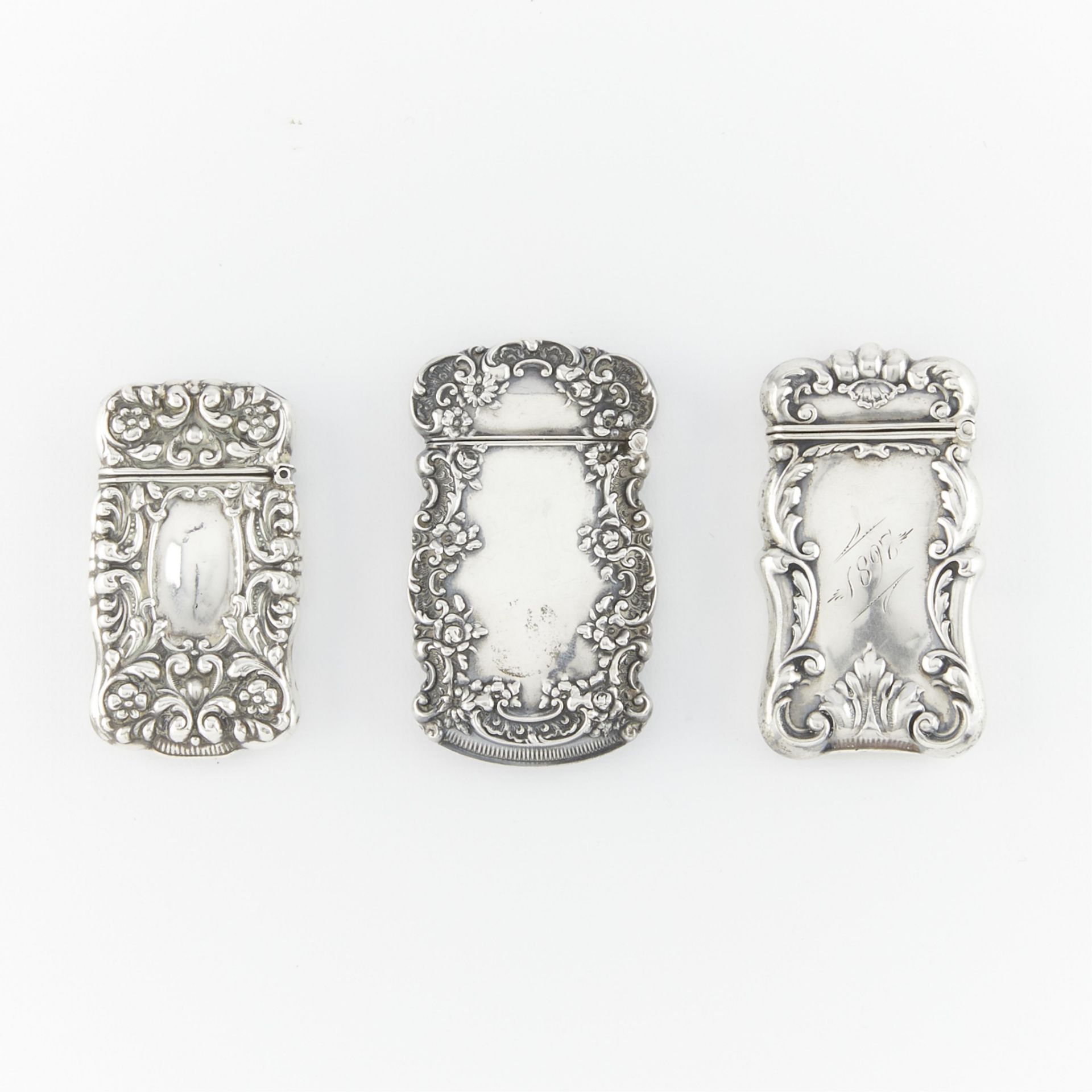 3 Sterling Silver Vesta Cases 1.81 ozt - Image 4 of 9