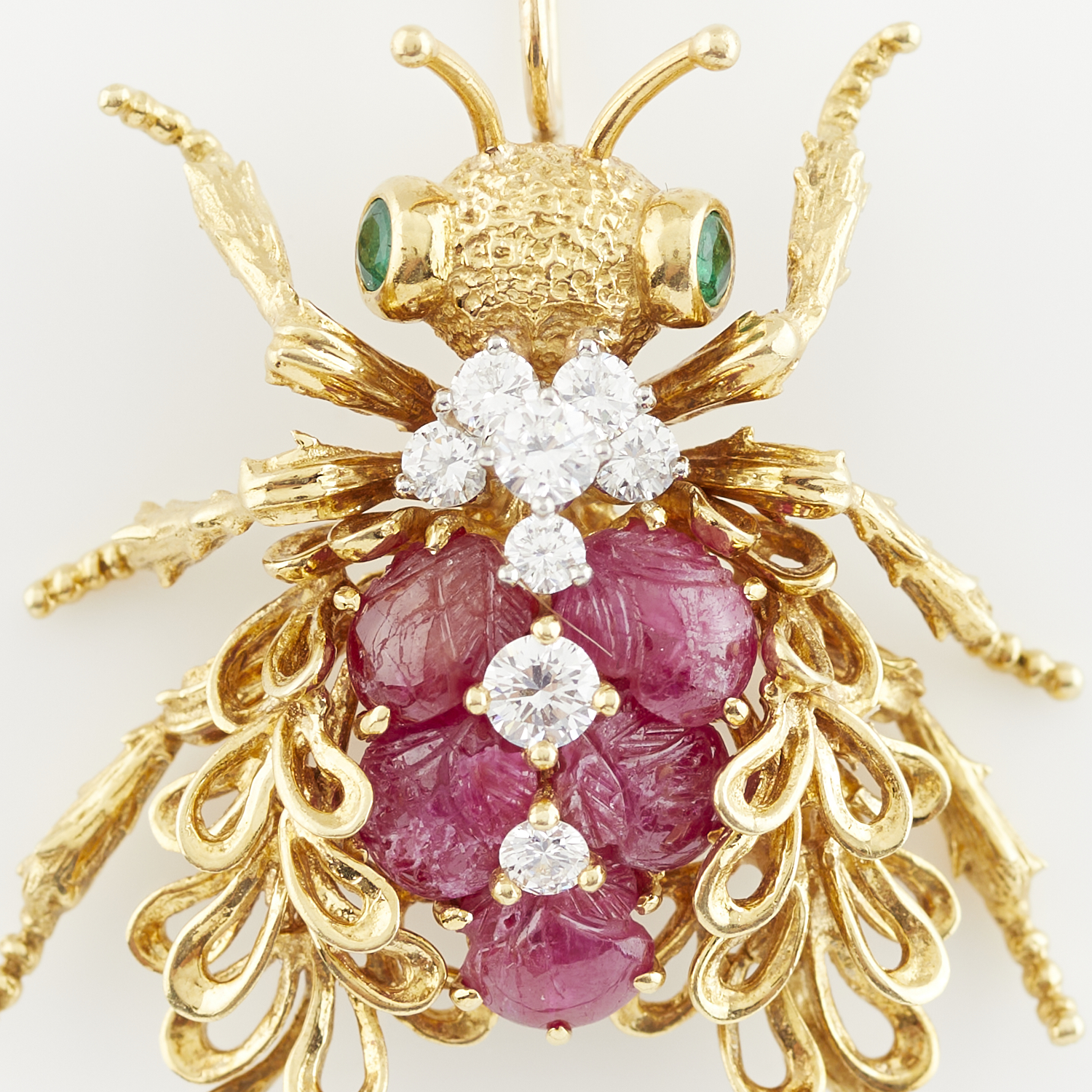 14k Fly Pendant w/ Diamonds, Rubies, & Emeralds - Image 5 of 8