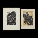 Pair Fritz Eichenberg Woodcuts